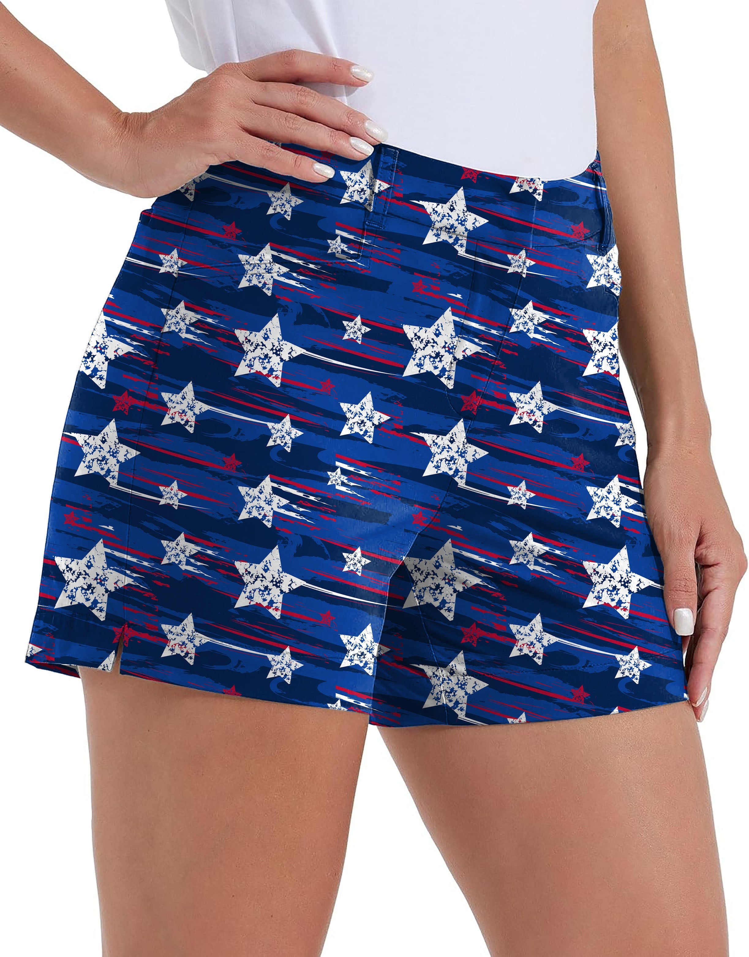 Women's American Star Own Logo quick-drying golf shorts with star pattern and pockets