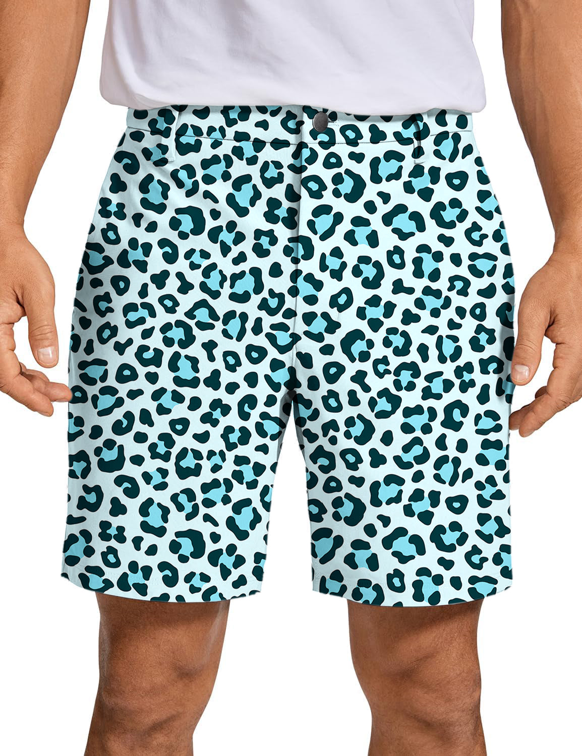 Men's Blue leopard print Golf Shorts
