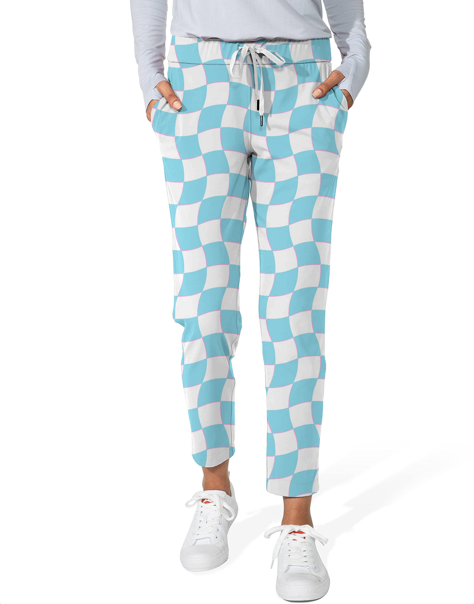 Summer Checkers-Women's 7/8 Stretch Ankle Golf Pants