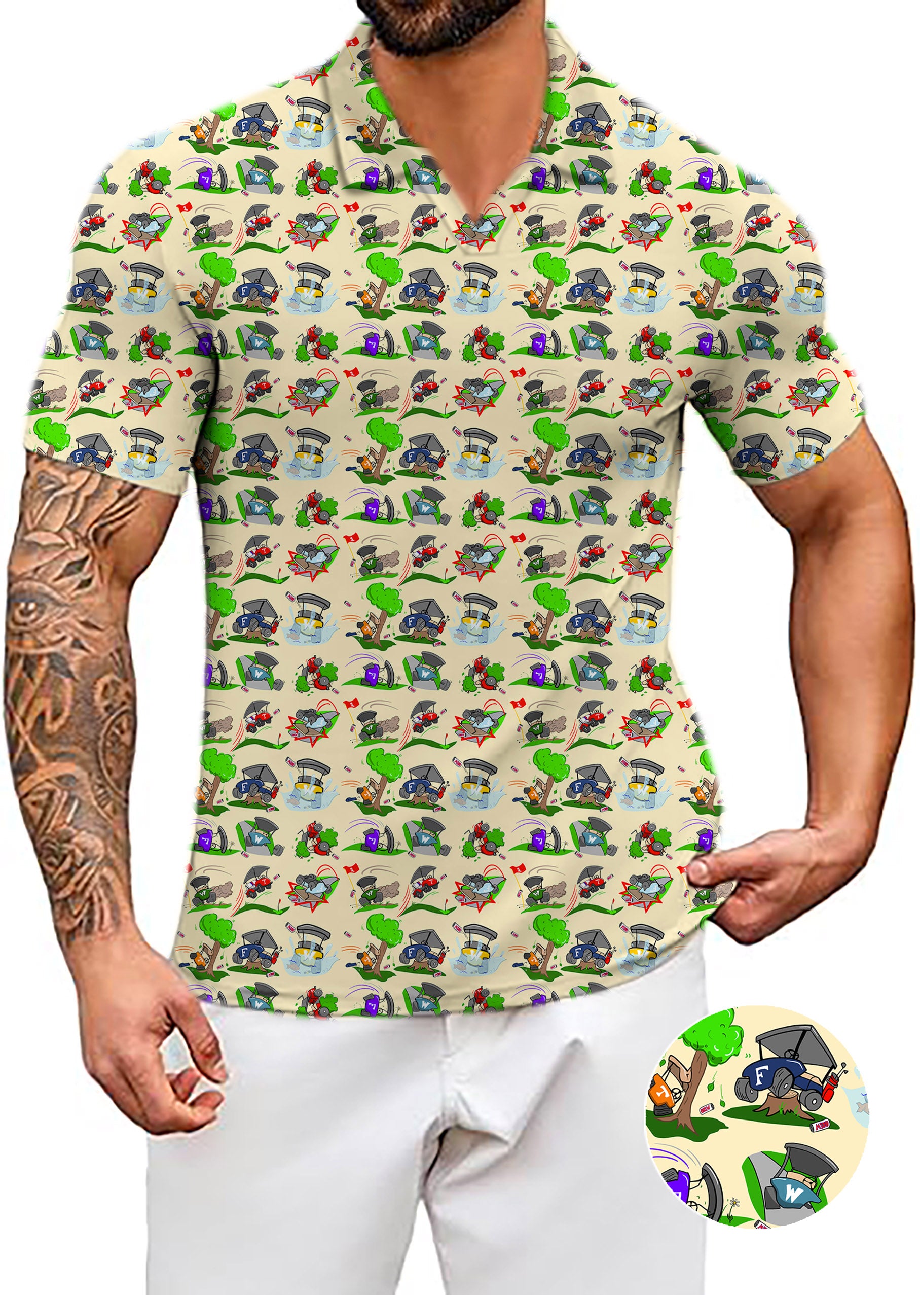 Men's Don’t Drink & Drive Designer style V Neck Golf Polo Shirts