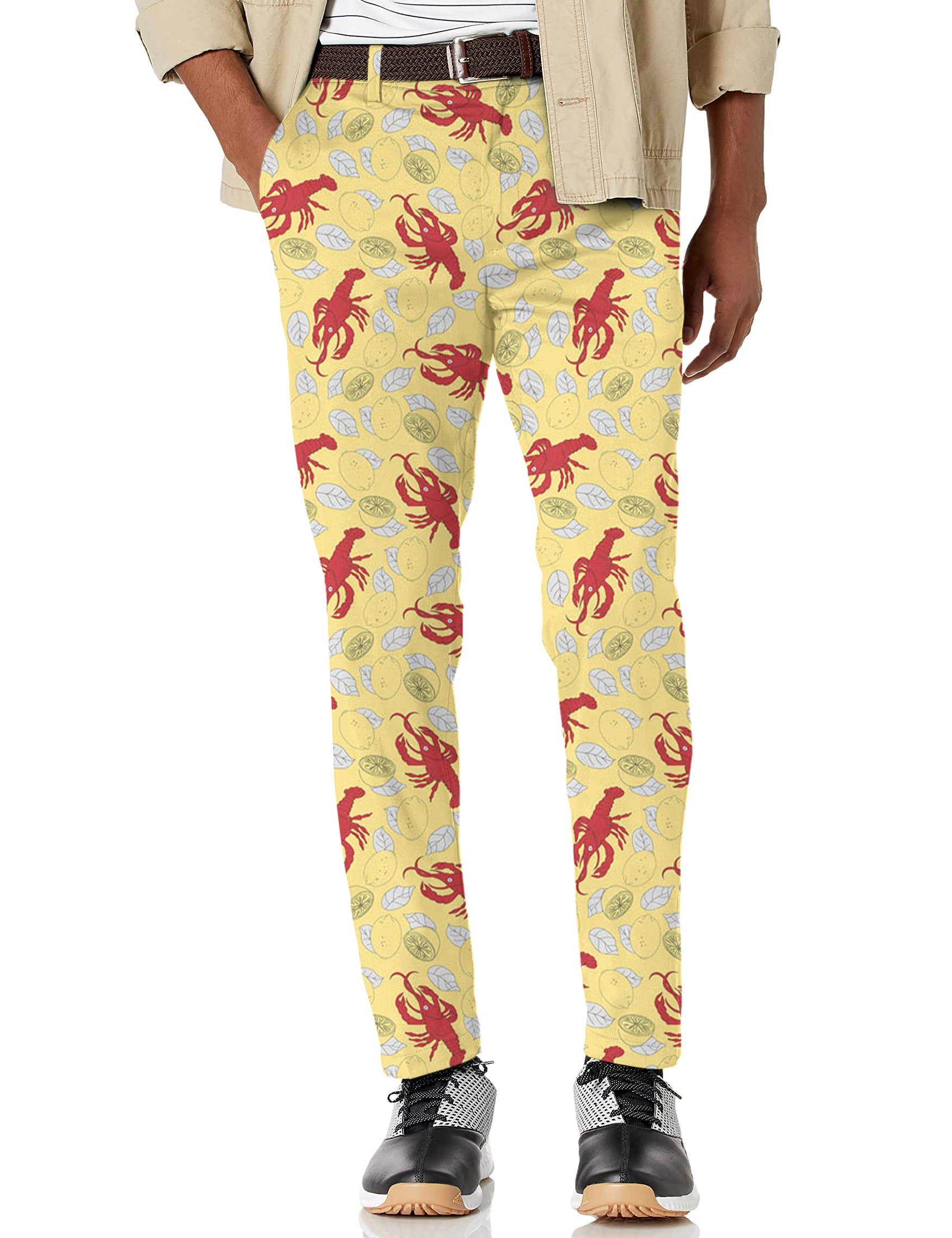 Men's Yellow-Crawfish-Lemon Stretch Golf pants trousers