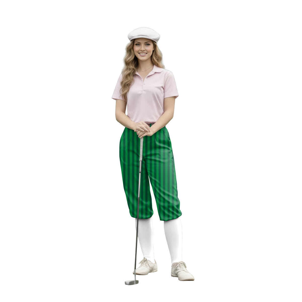 Personalize And Add To Cart Men's Vertical stripes on a watermelon Polo Womens Golf Knickers Pants