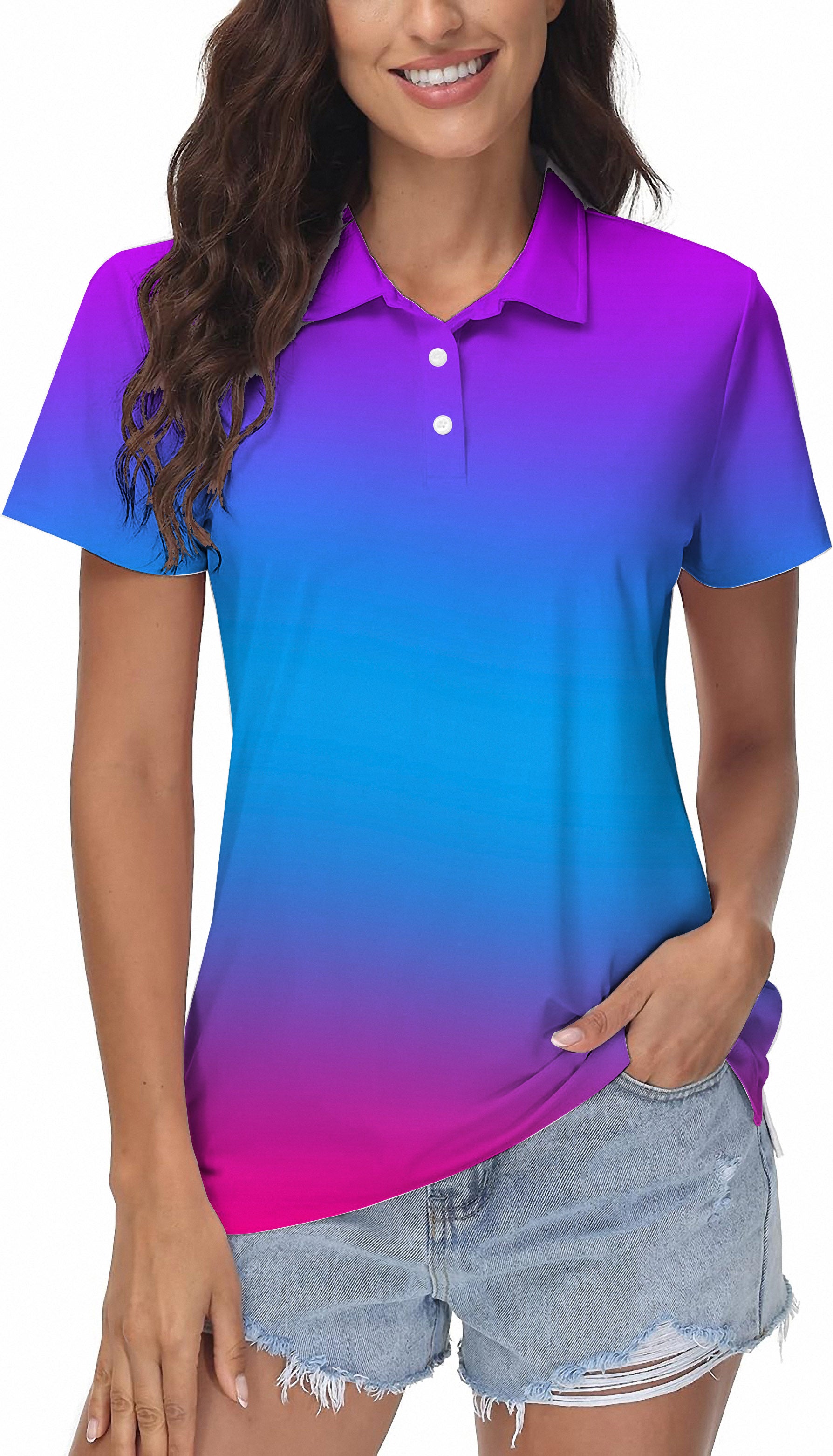 Women's Neon Gradients Golf Polo
