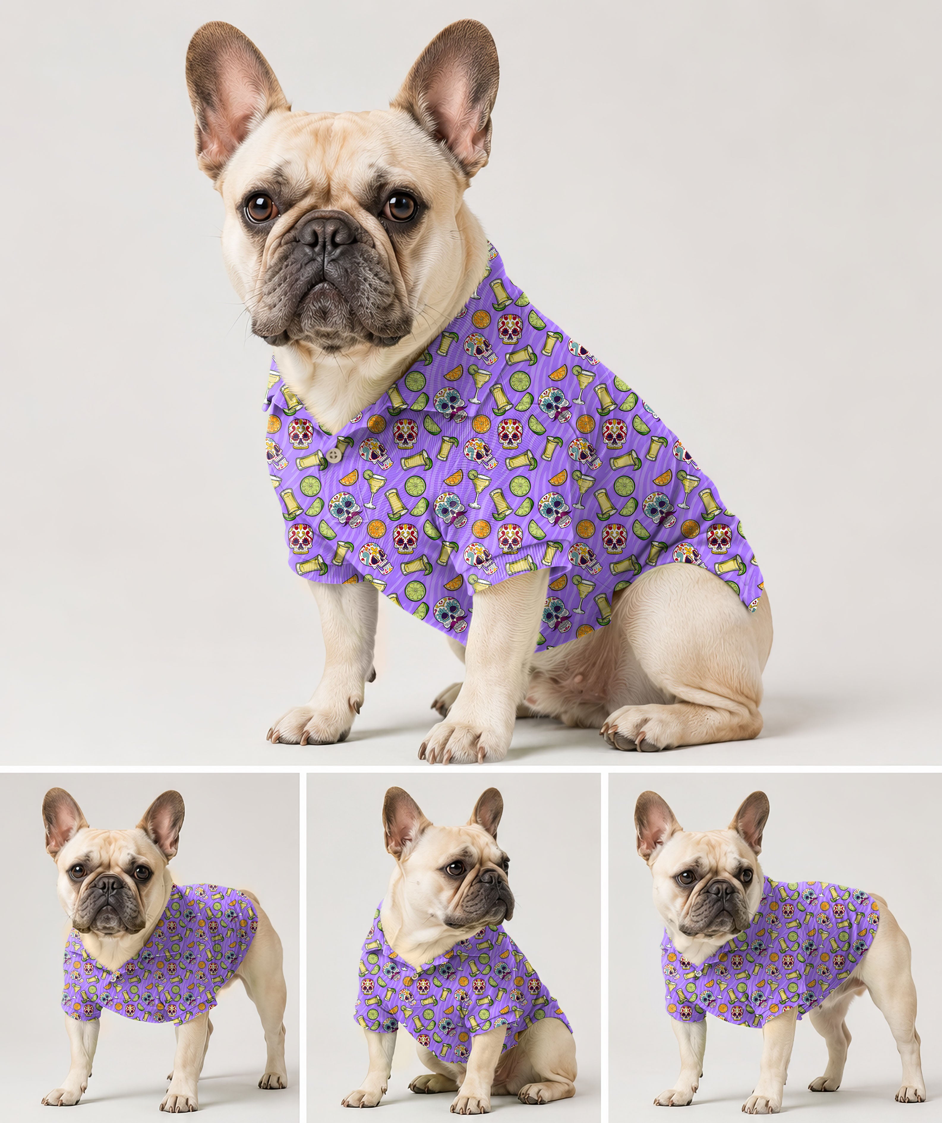 Dog's golf polo Summer Tequila skull