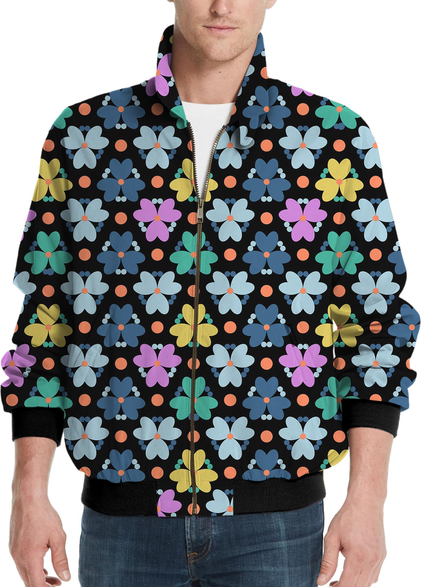 Modern Flowers-Men's Golf Windbreaker Light Jacket