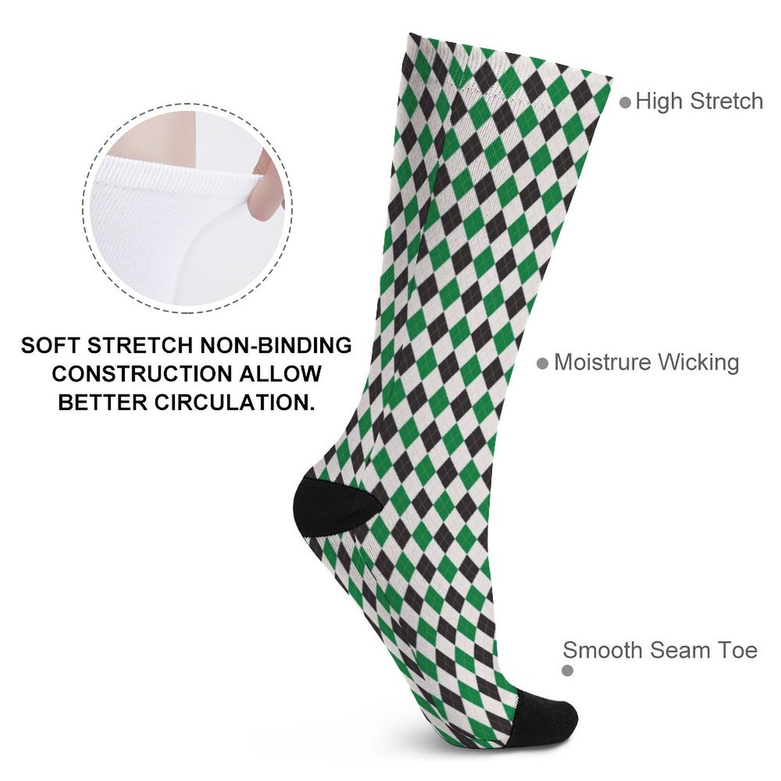 Argyle grid Prined socks Gifts for Men Women