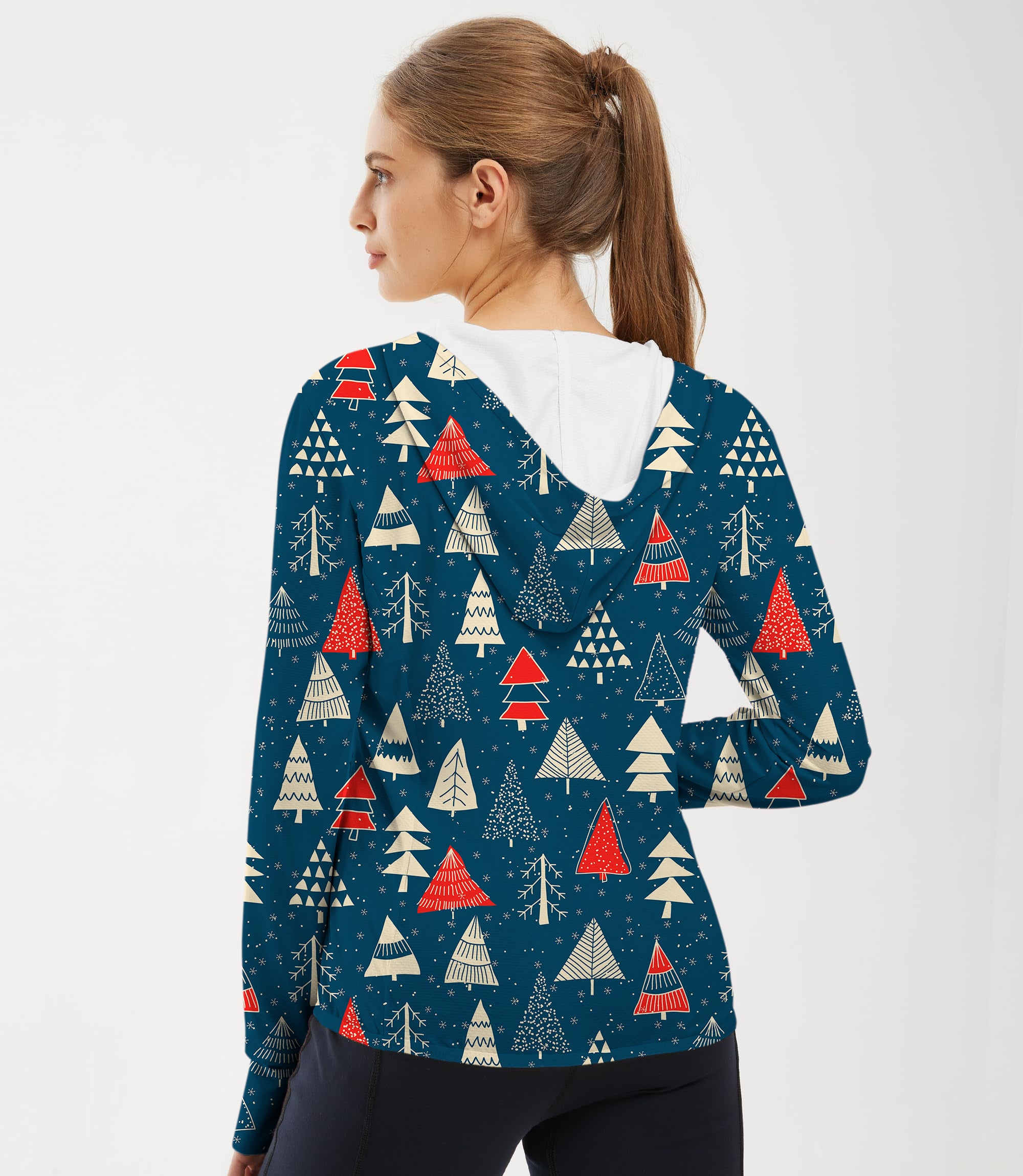 Women's Outdoor Christmas Tree Golf Sun Protection Slim Fit zip hoodies