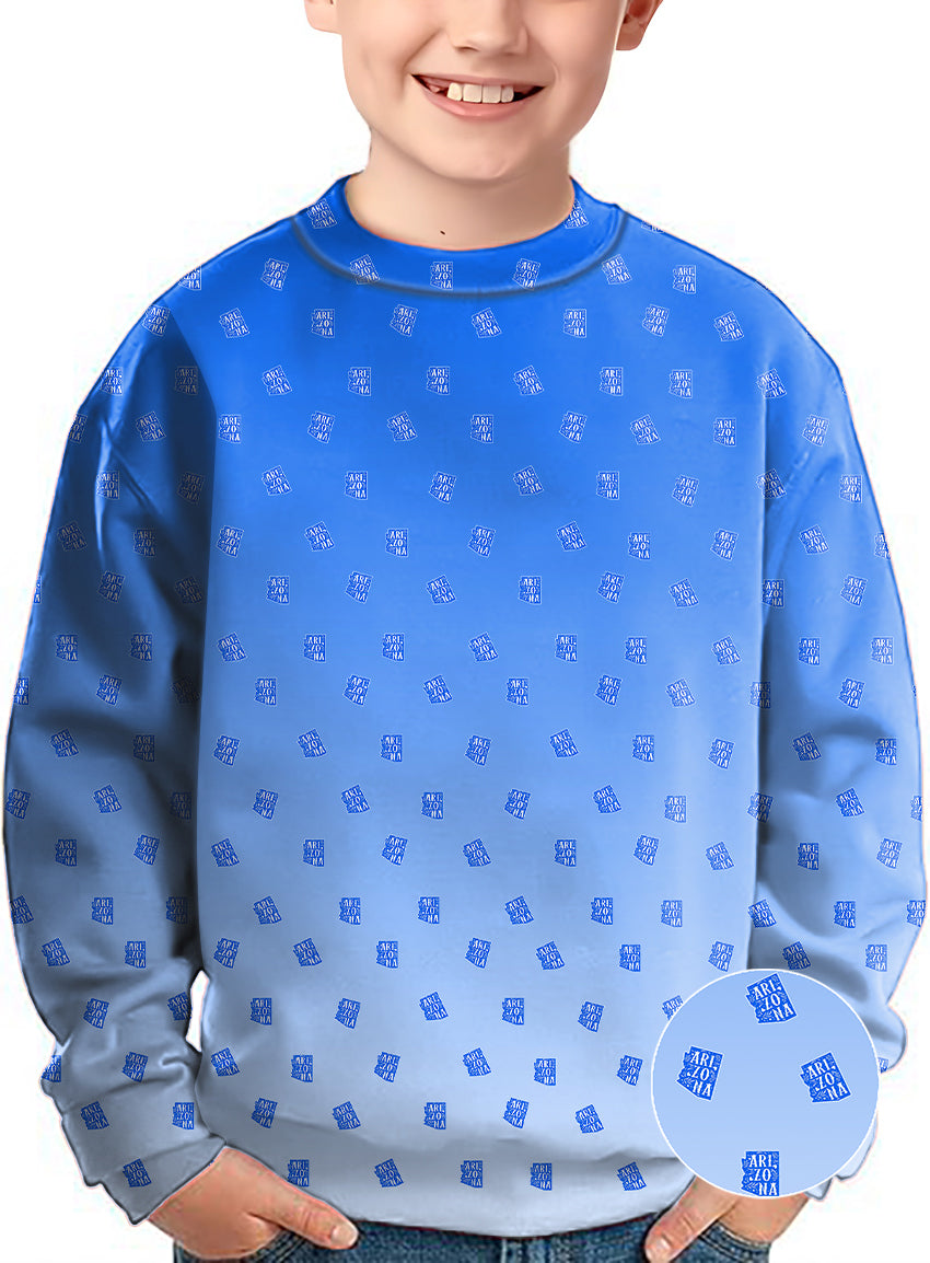Blue Arizona Crewneck Pullover Kids Ugly Sweater