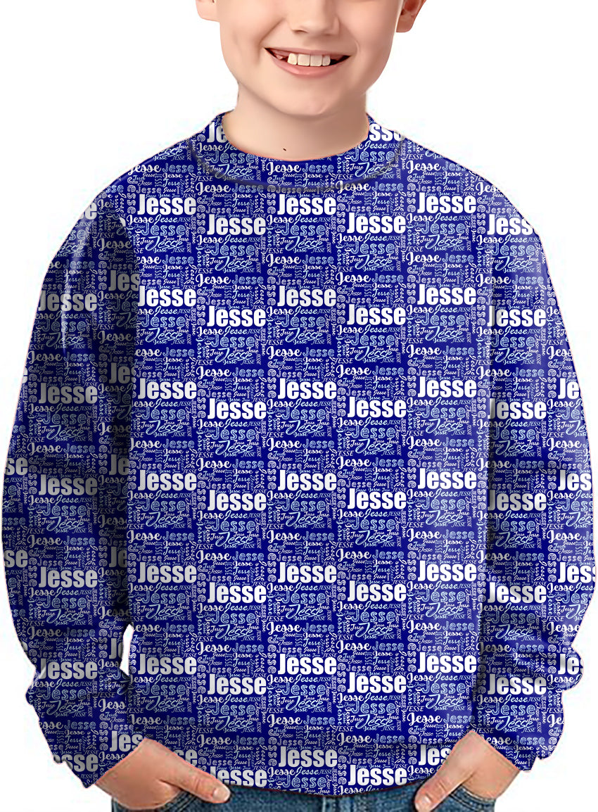 Custom name royal Crewneck Pullover Kids Ugly Sweater