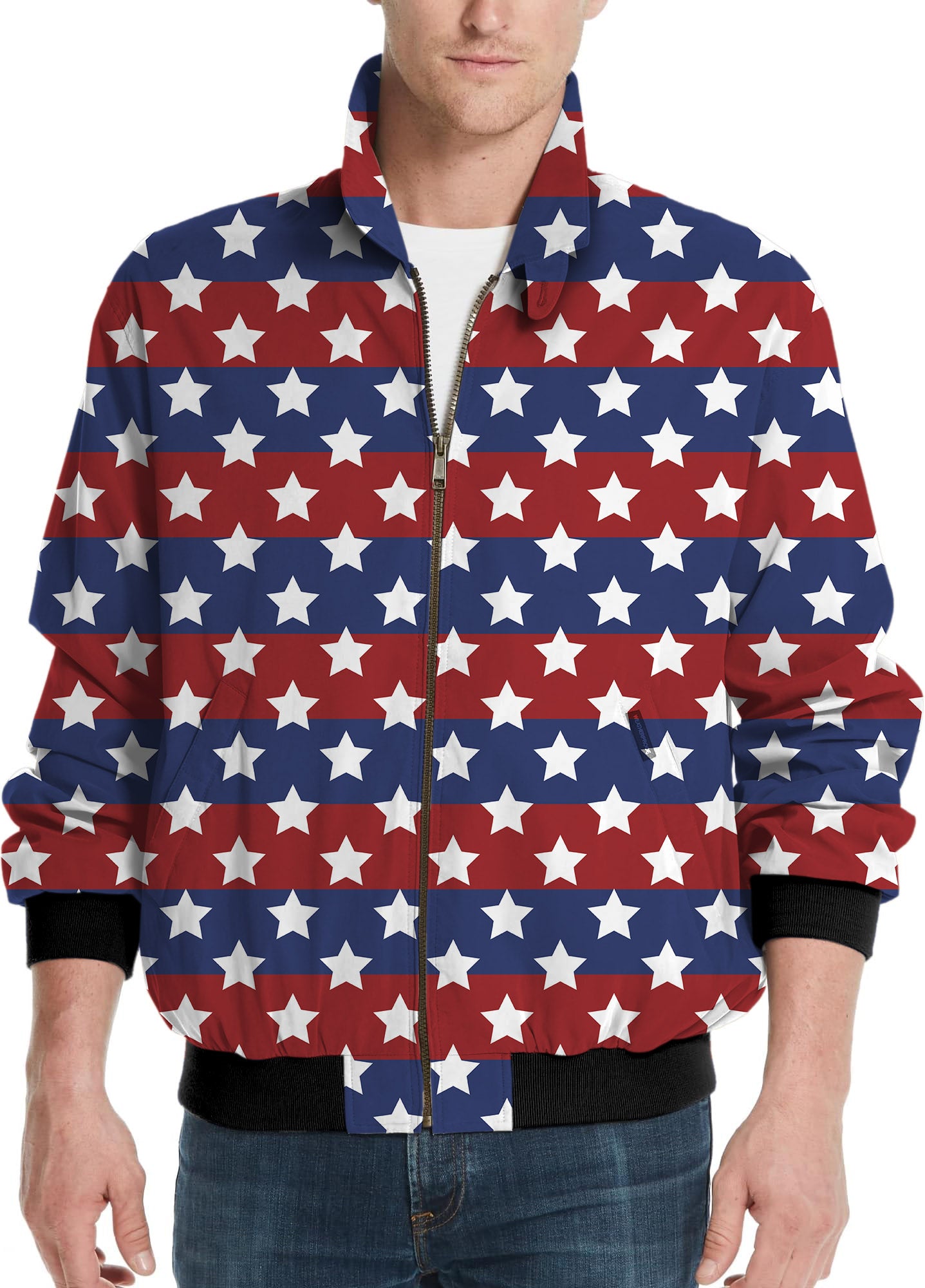 US Flag Stars-Men's Golf Windbreaker Light Jacket