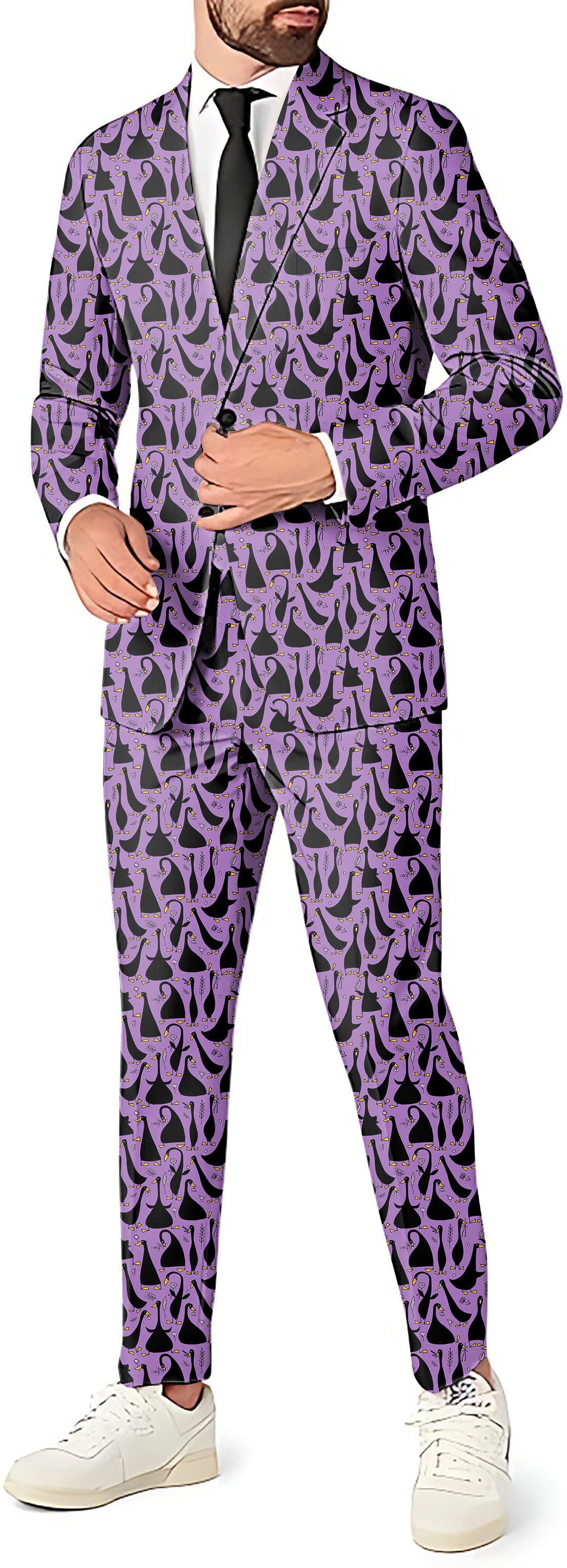 Black Goose Purple Men's Party Costumes-Theme Party 2 or 3pcs Suit set-Blazer Pants & Vest