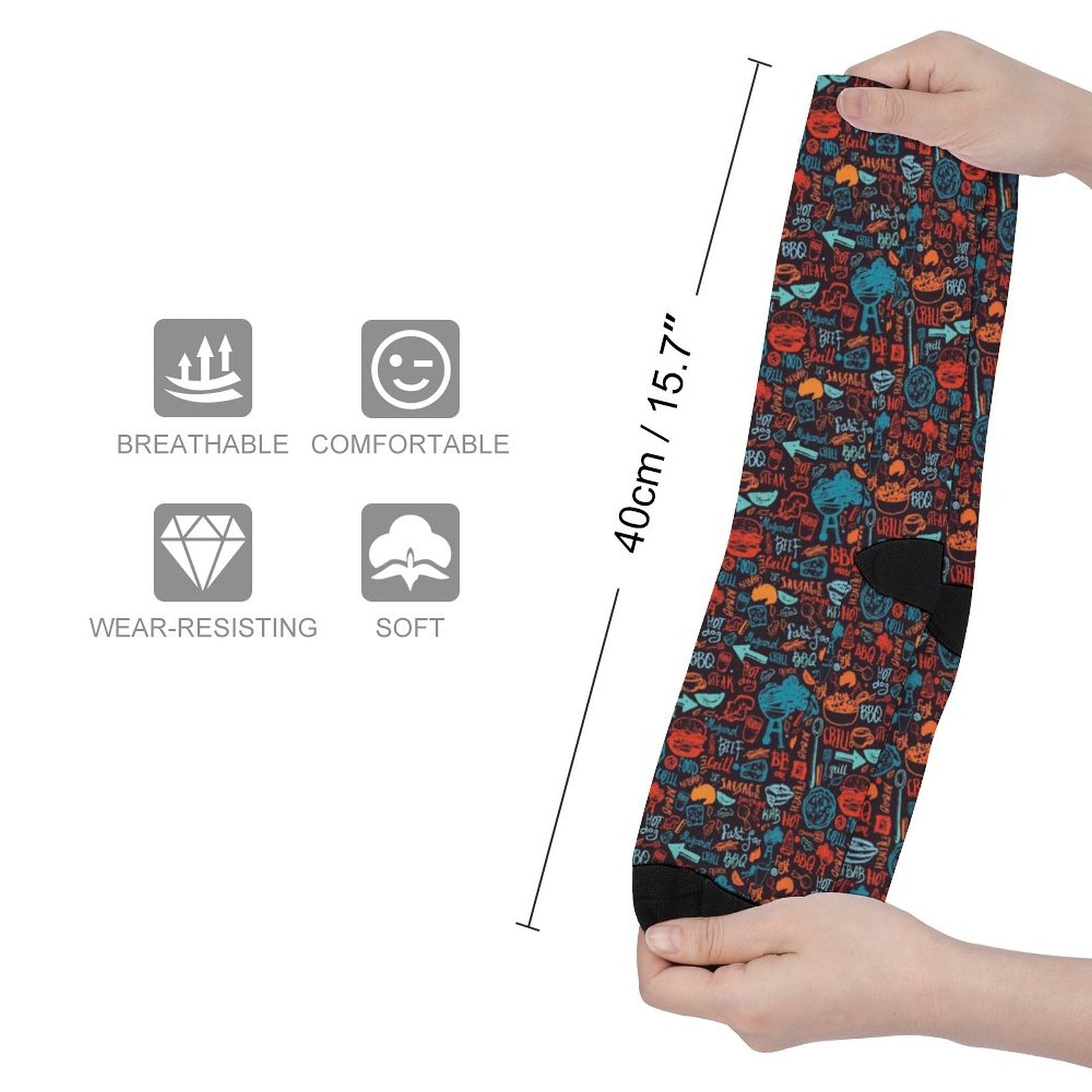Sunday BBQ Prined socks Gifts for Men Women