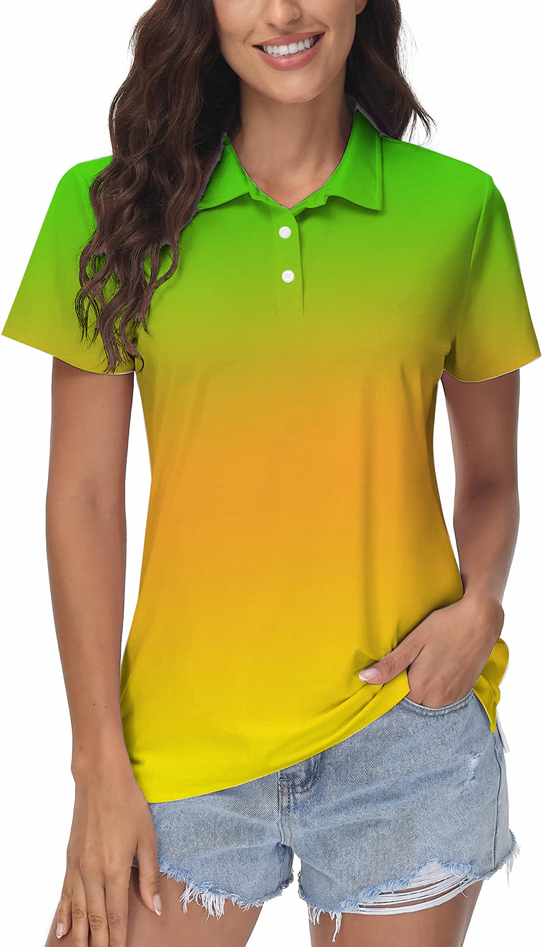 Women's Neon Gradients Golf Polo