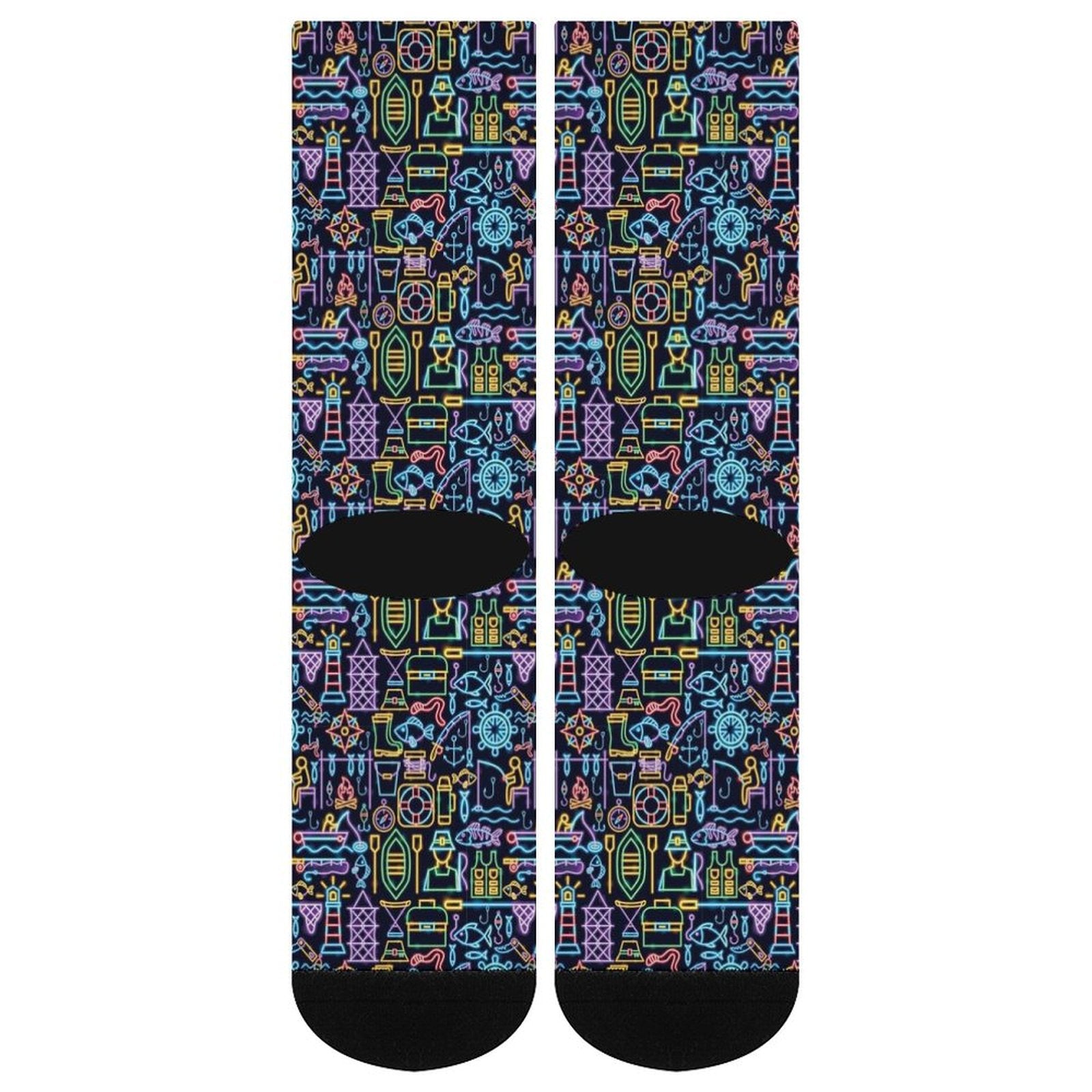 Neon Fisherman Prined socks Gifts for Men Women
