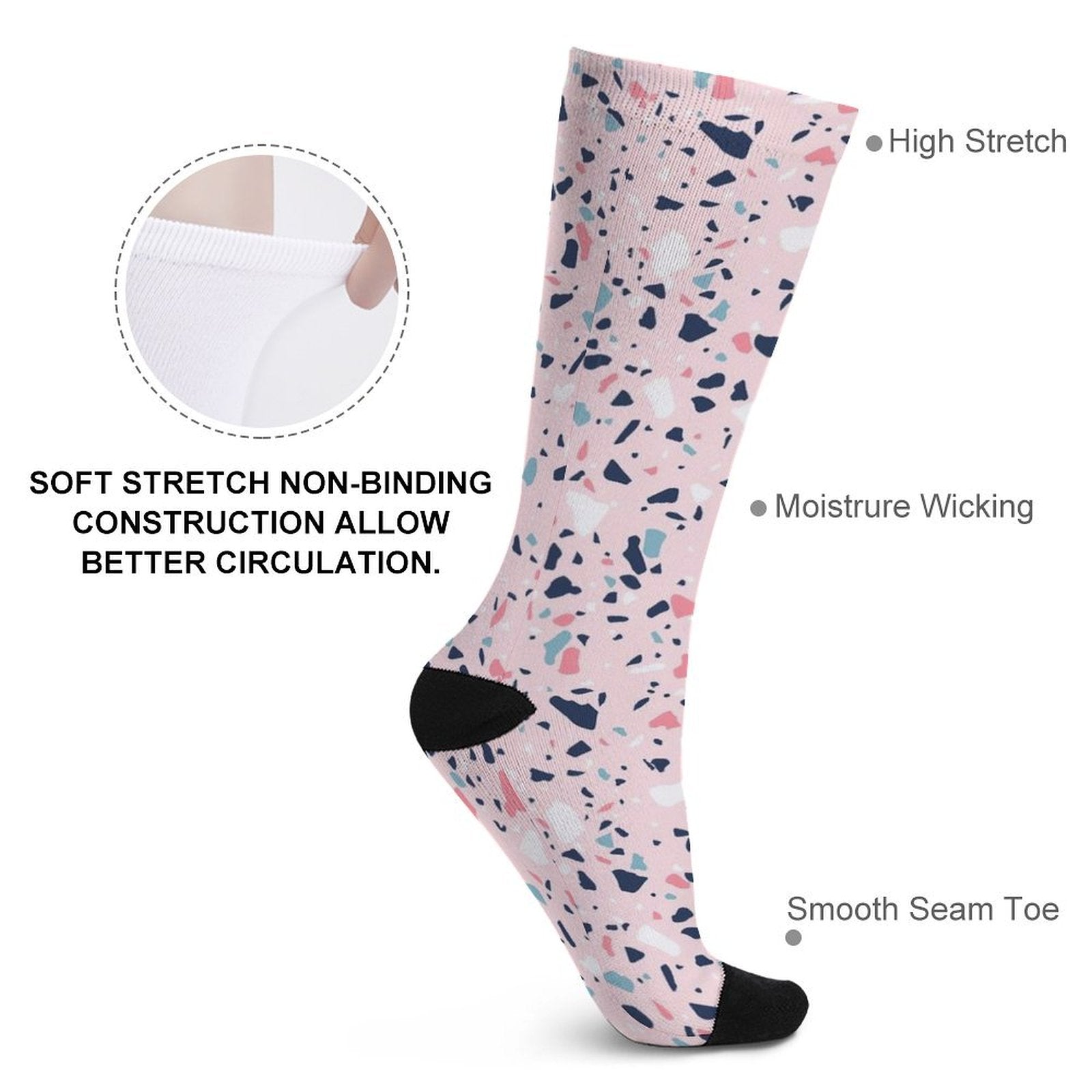 Pink Paint Splatter Prined socks Gifts for Men Women