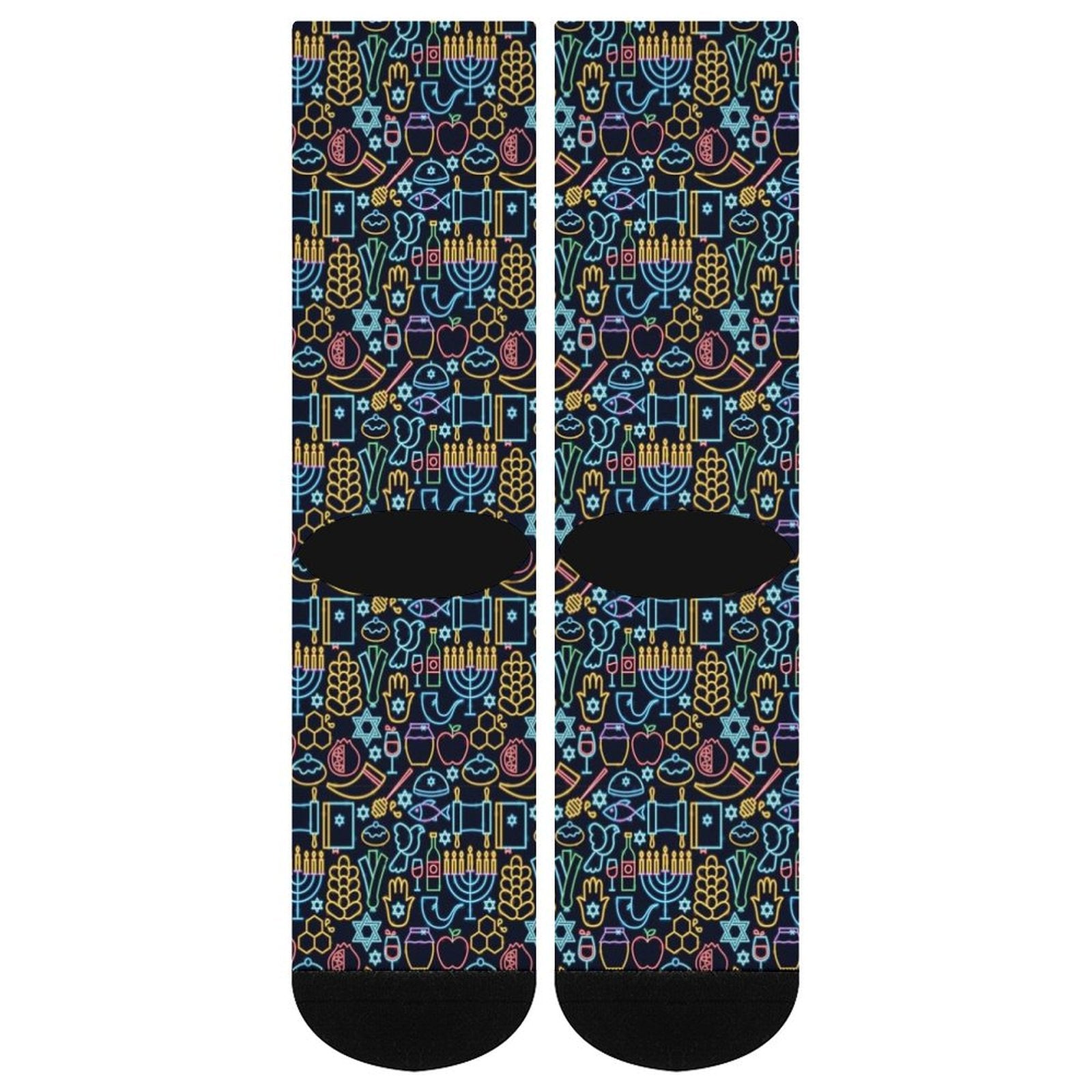 Neon Rosh Hasanah Prined socks Gifts for Men Women