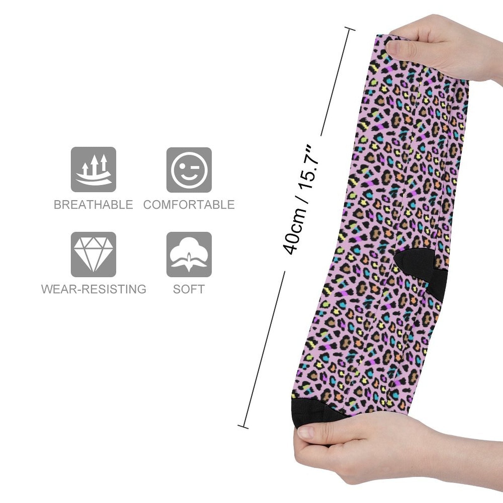 Leopards of color Prined socks Gifts for Men Women