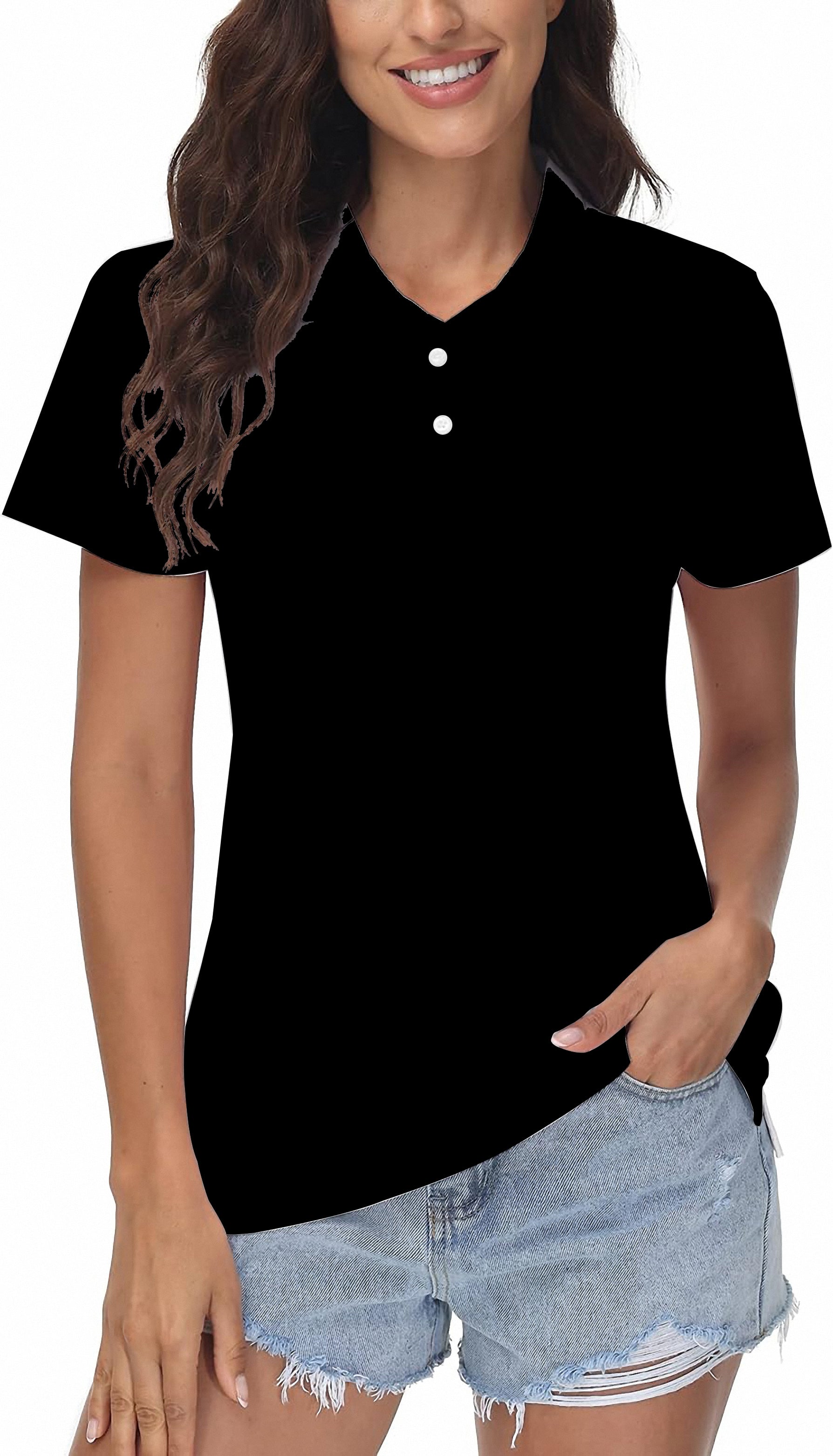 pure Black Women's Golf Polo
