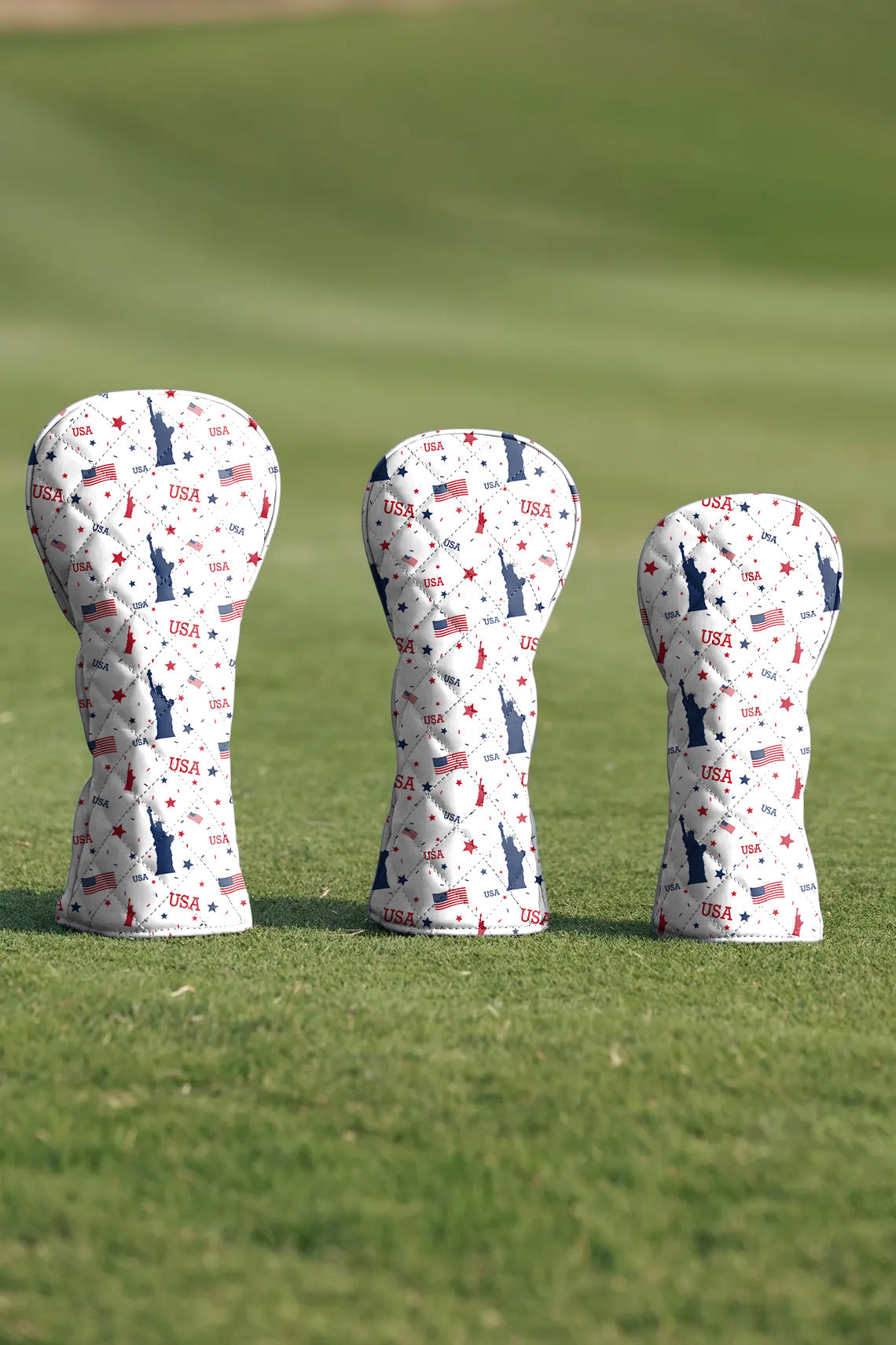 Statue of Liberty Quilting Golf Cover Set Digital Printing Sewing The Perfect Gift For Your Favorite Team 4 Pcs Set