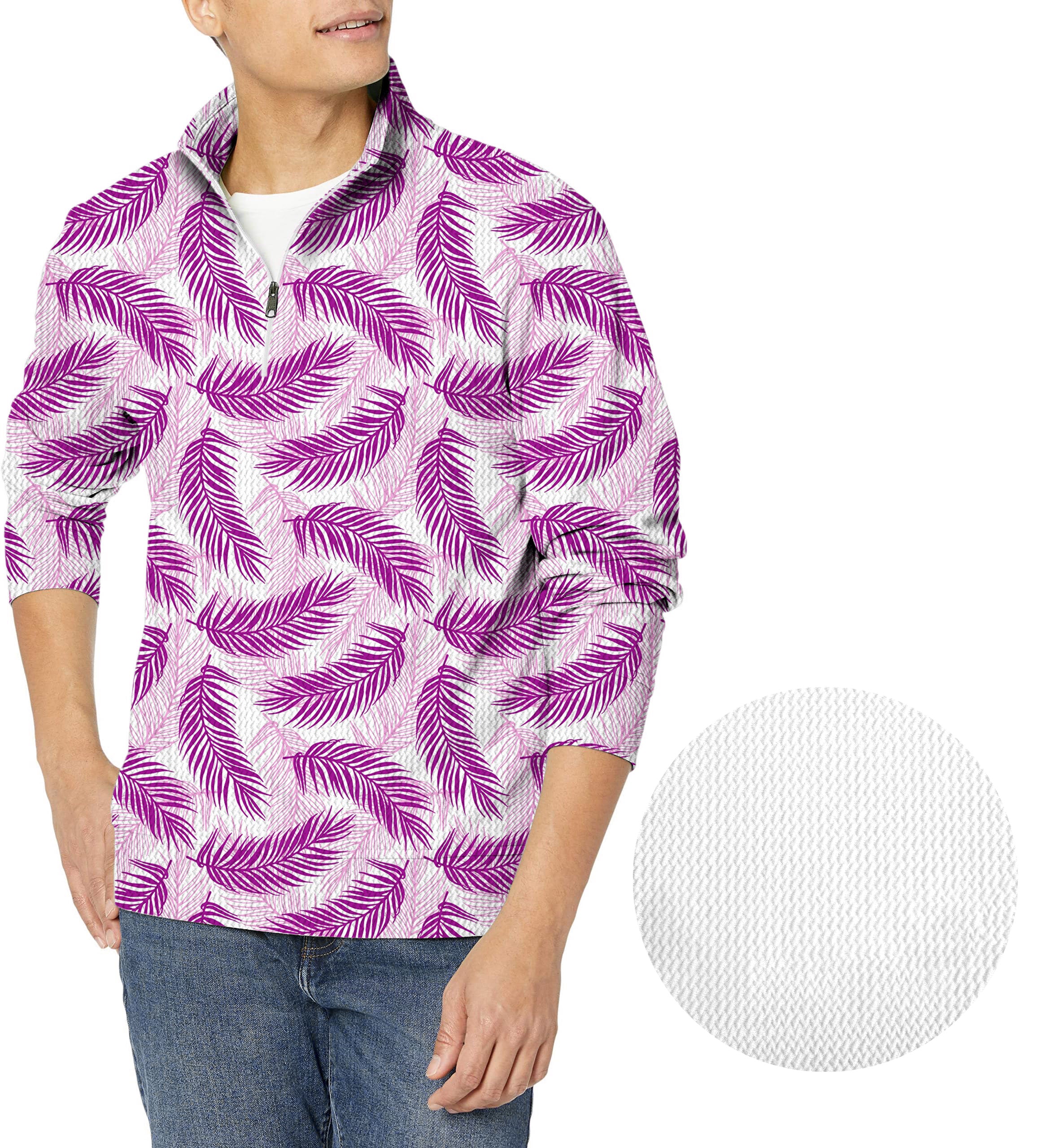 Purple Palms-Men's Golf Waffle Zipper Pullover