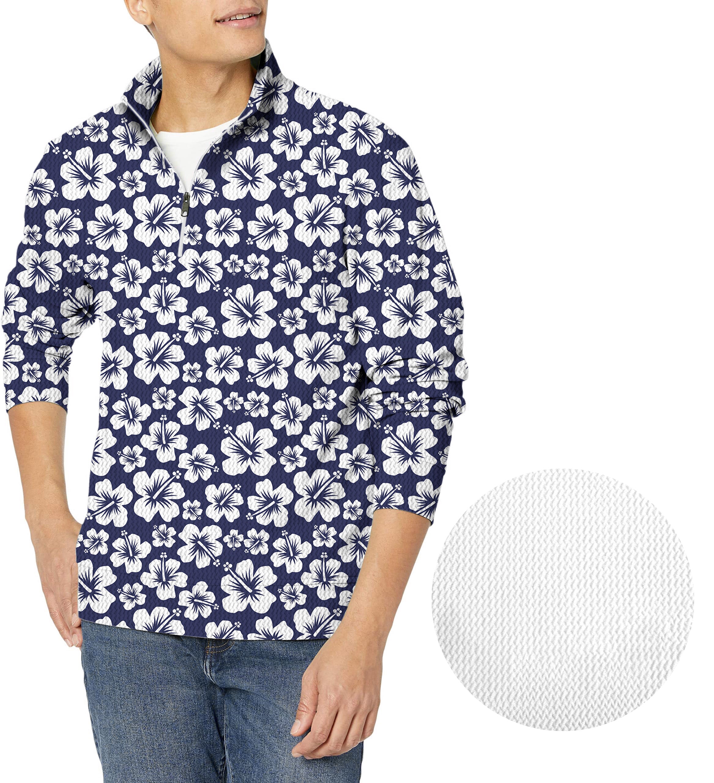 Summer Daisy-Men's Golf Waffle Zipper Pullover