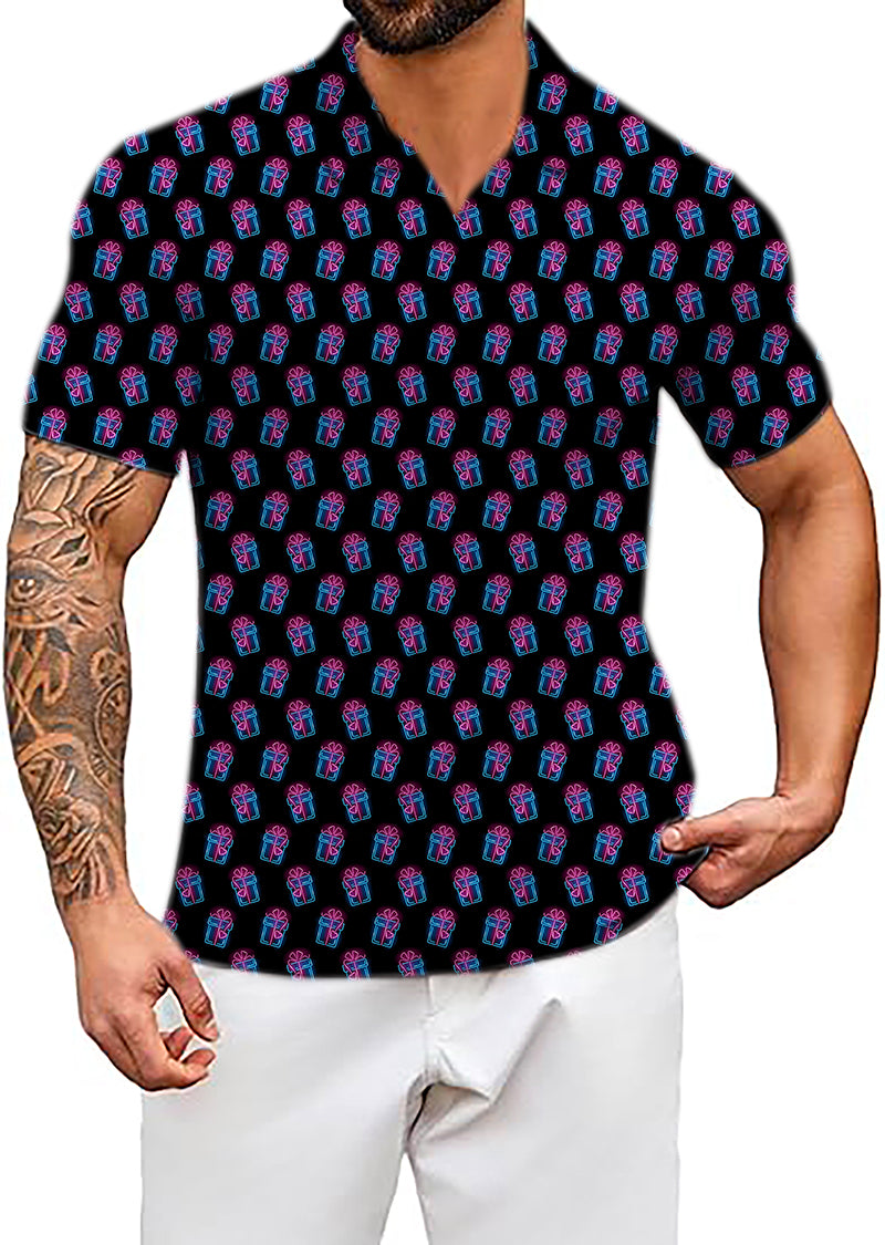 Men's Coconut Palm Navy Blue Ink Dots V Christmas gift