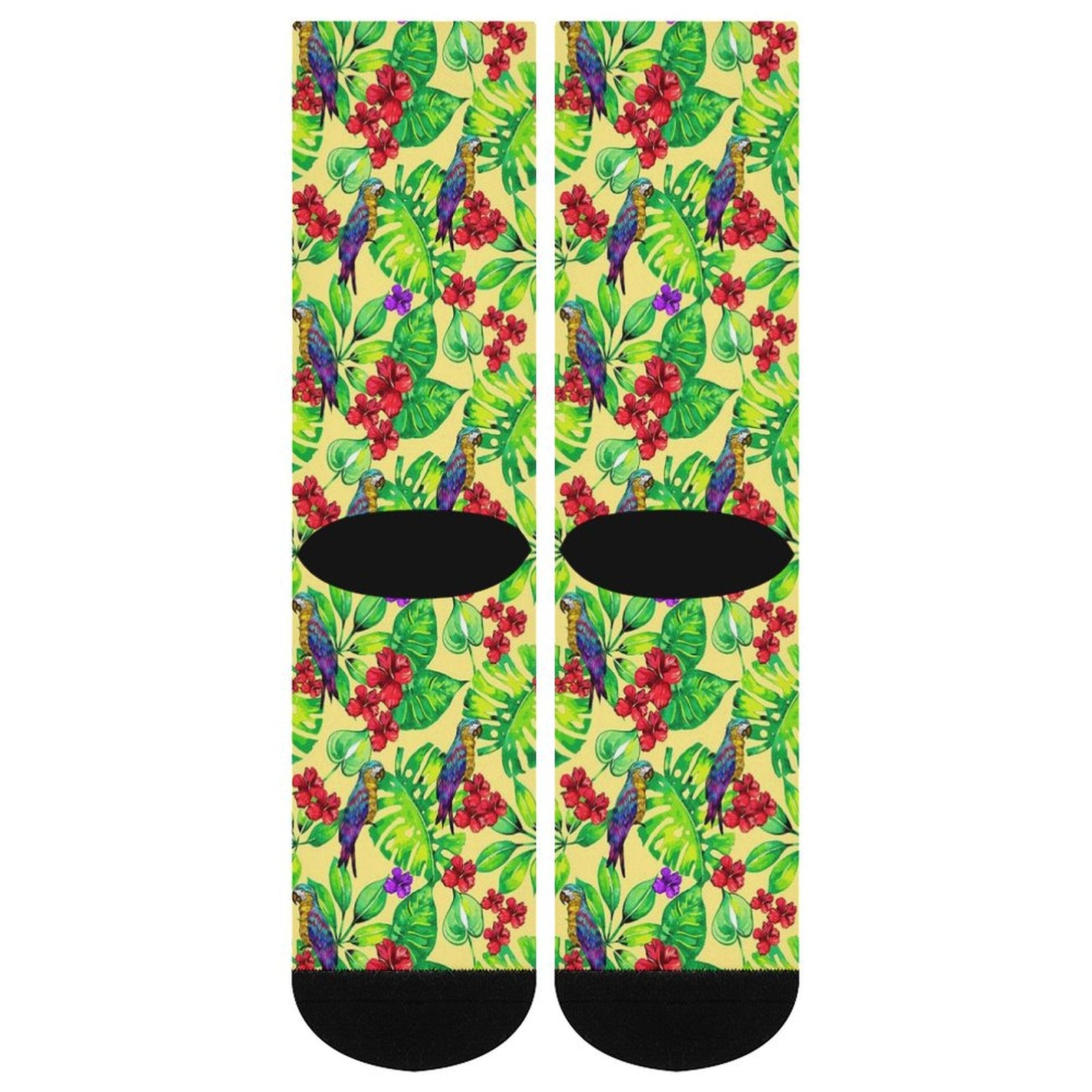 Toucan tropical flowers Prined socks Gifts for Men Women