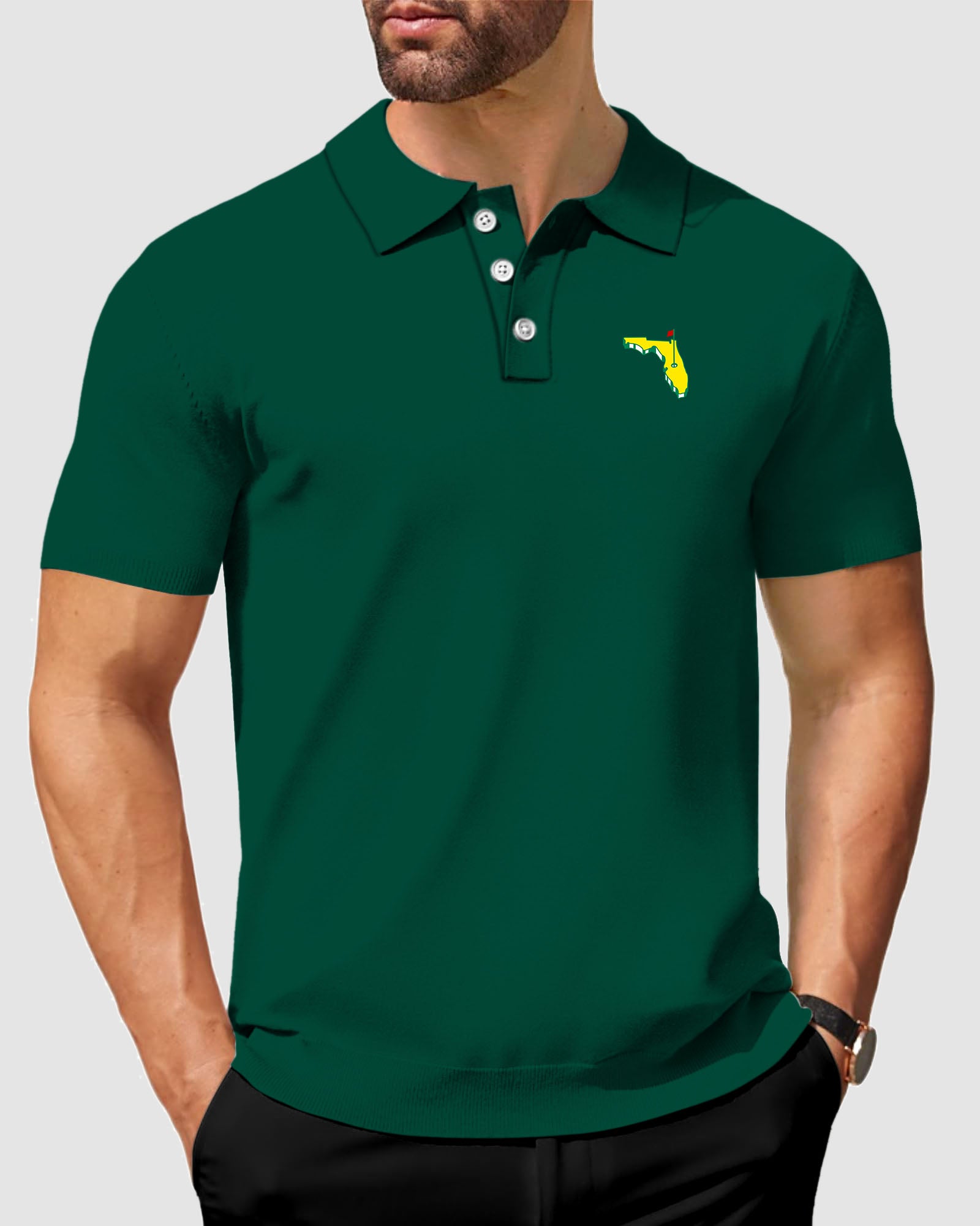 Golf Party All Bodies Golf Polo Collection for Men Customized Embroidery | 3D printed state National Map pure