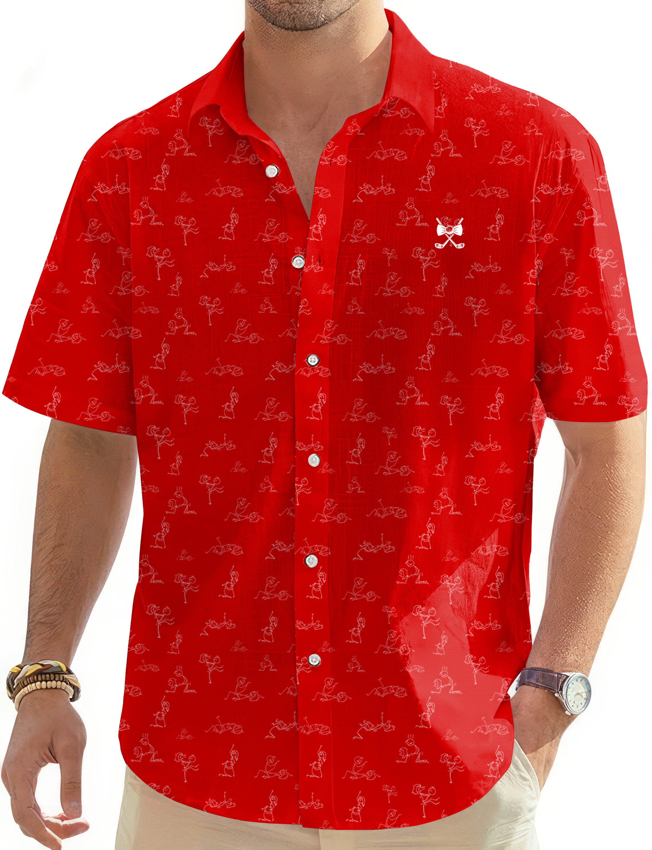 Candy Funny Kamasutra Figures Men's Golf Hawaiian Shirts Button Down Shirt