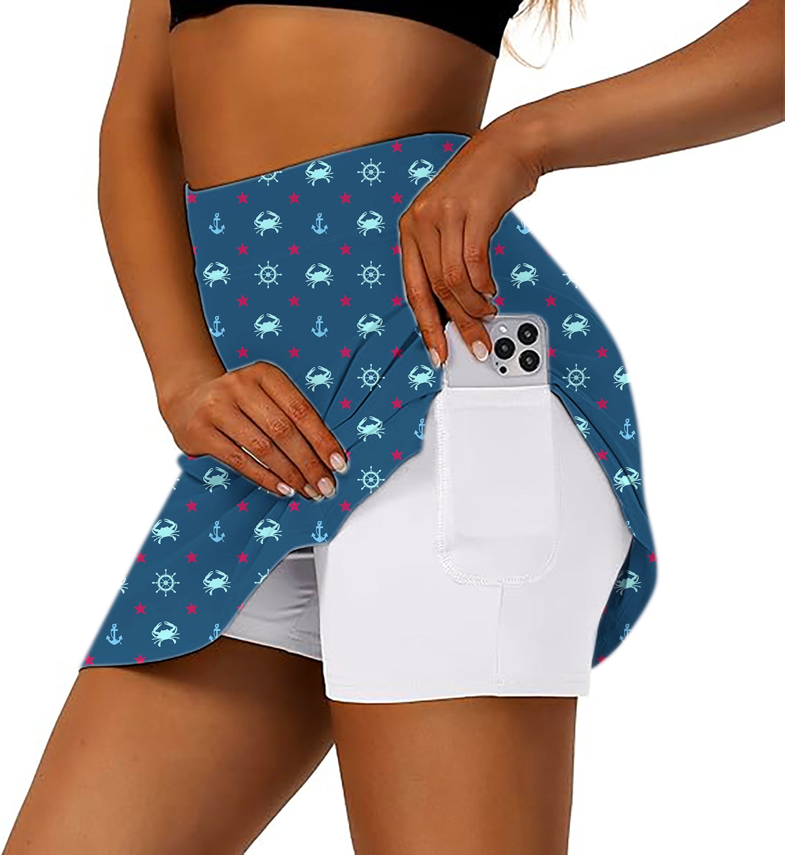 Crabs and Stars Women's Athletic Golf Skorts Flared Skirts
