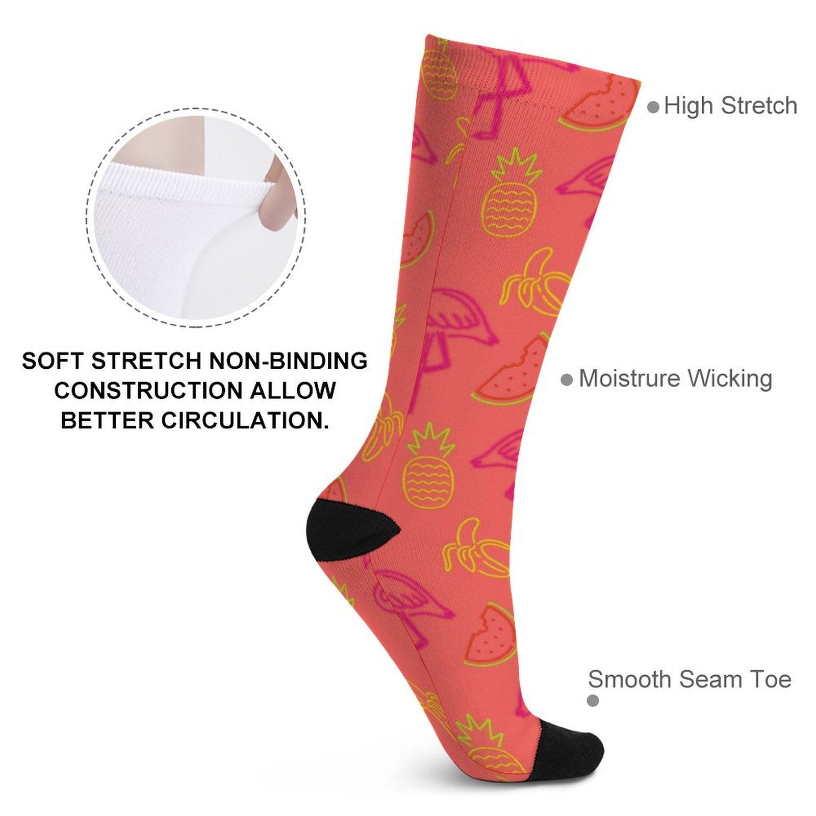 Fruity Flamingo Prined socks Gifts for Men Women