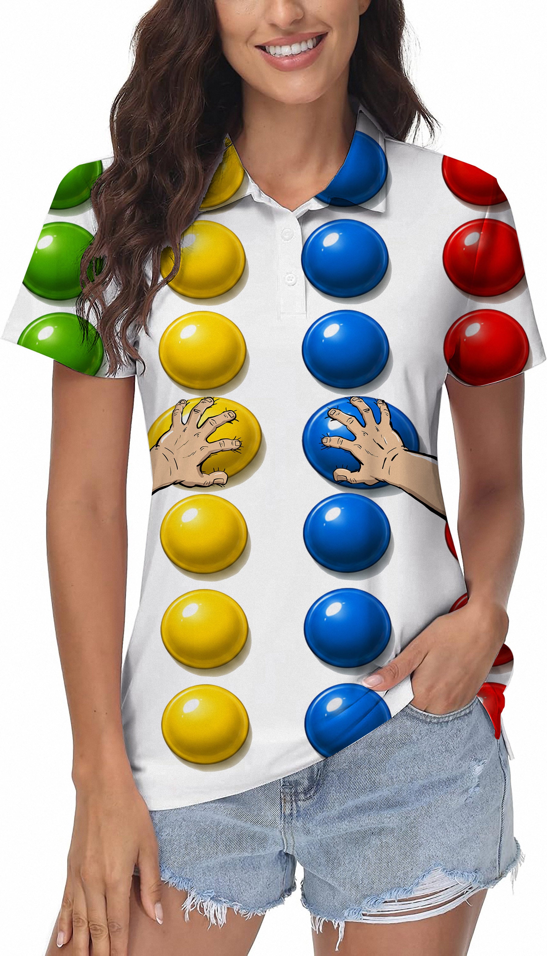 Grab The Ball Designer style Sam’s Weird Women's Golf Polo Sam’s Weird Studio