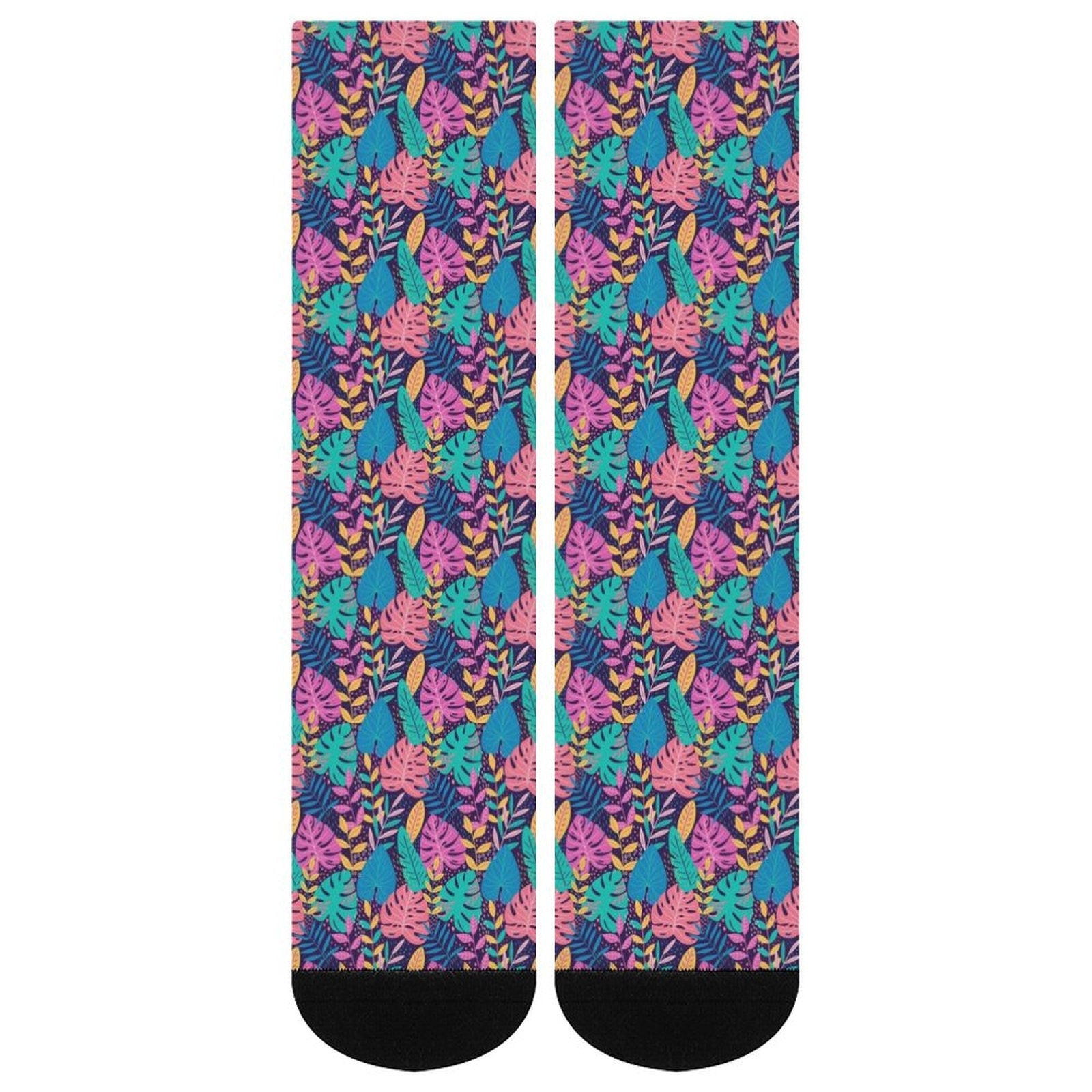 Tropical palm leaf Prined socks Gifts for Men Women