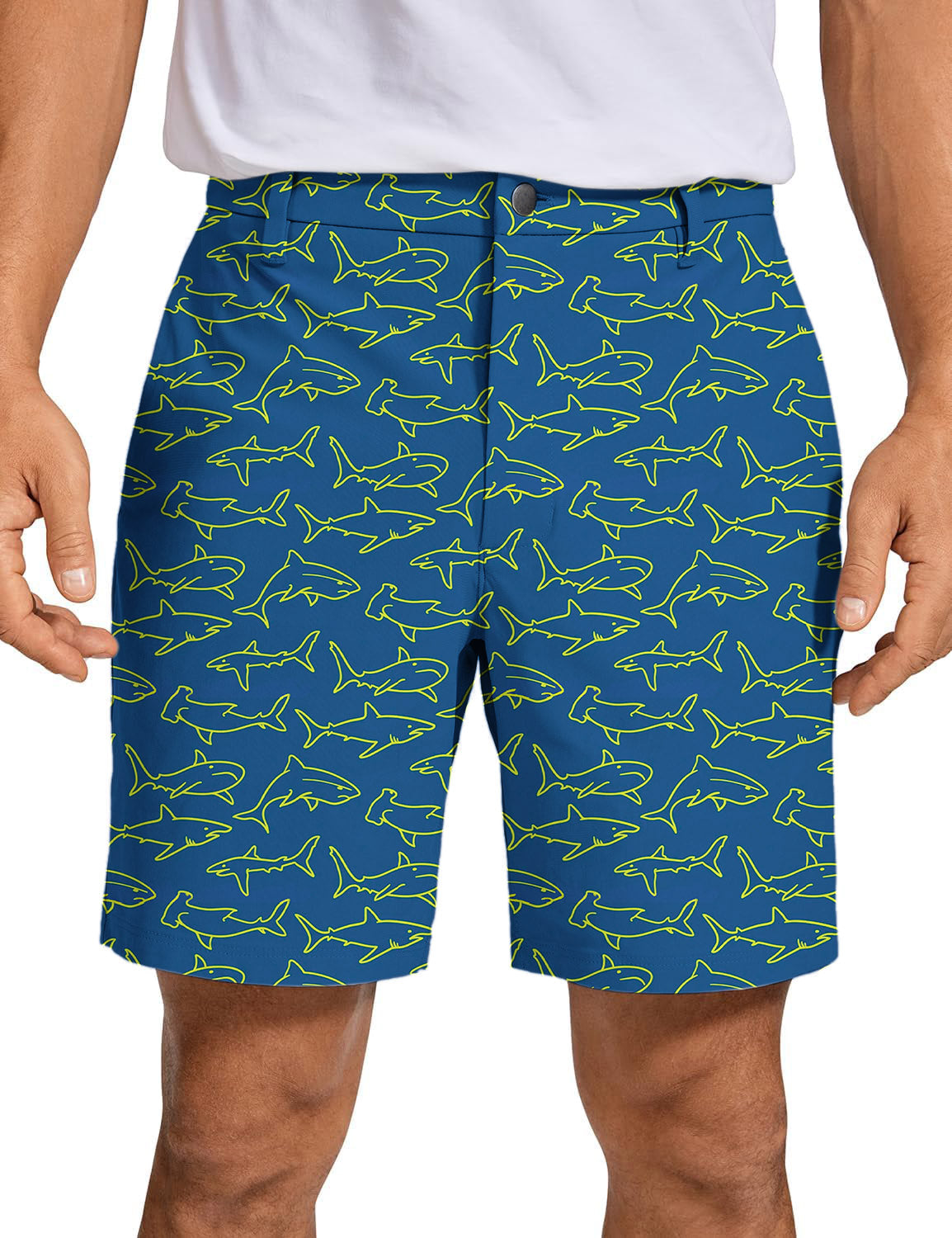Men's Blue Sharks Golf Shorts