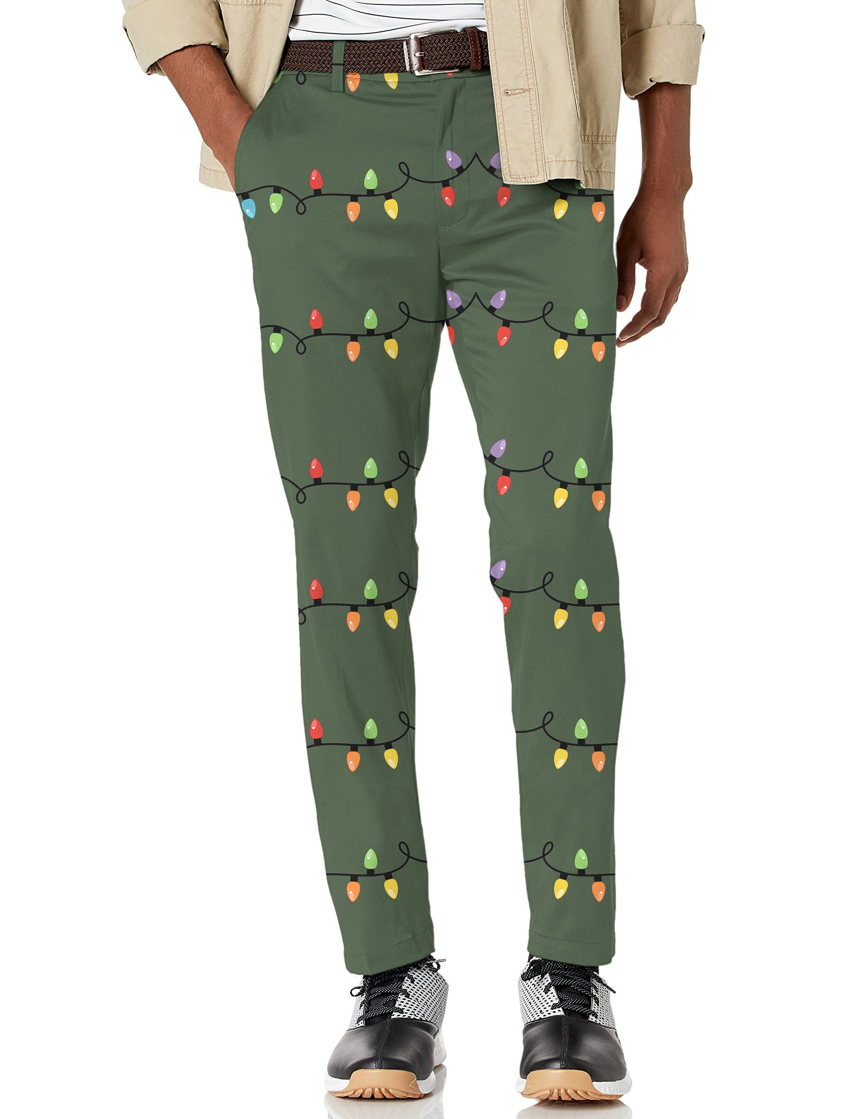 Men's lighting Christmas Stretch Golf pants trousers