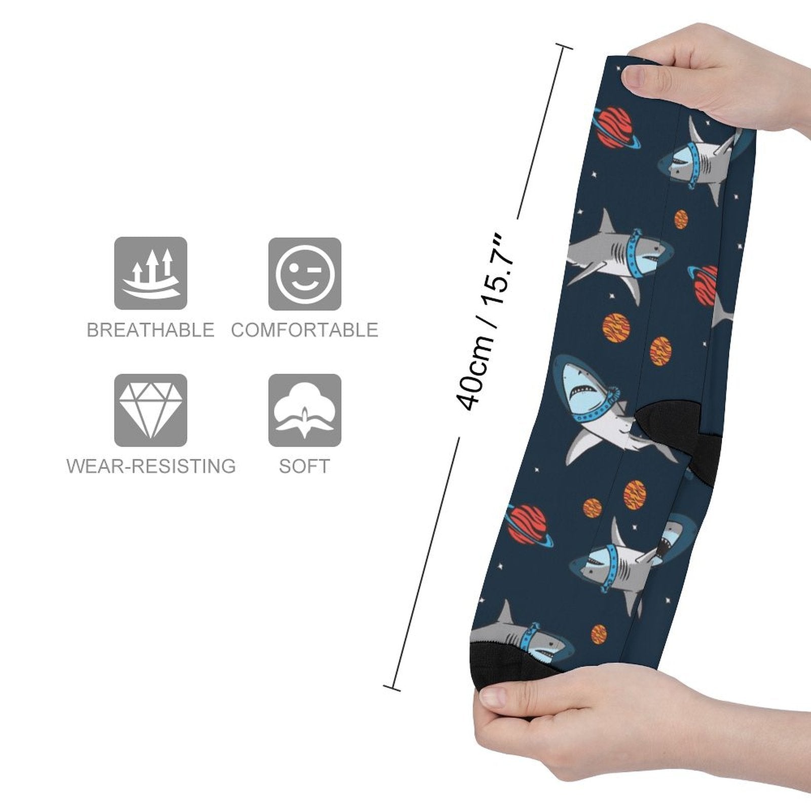 Sharks in Space Prined socks Gifts for Men Women
