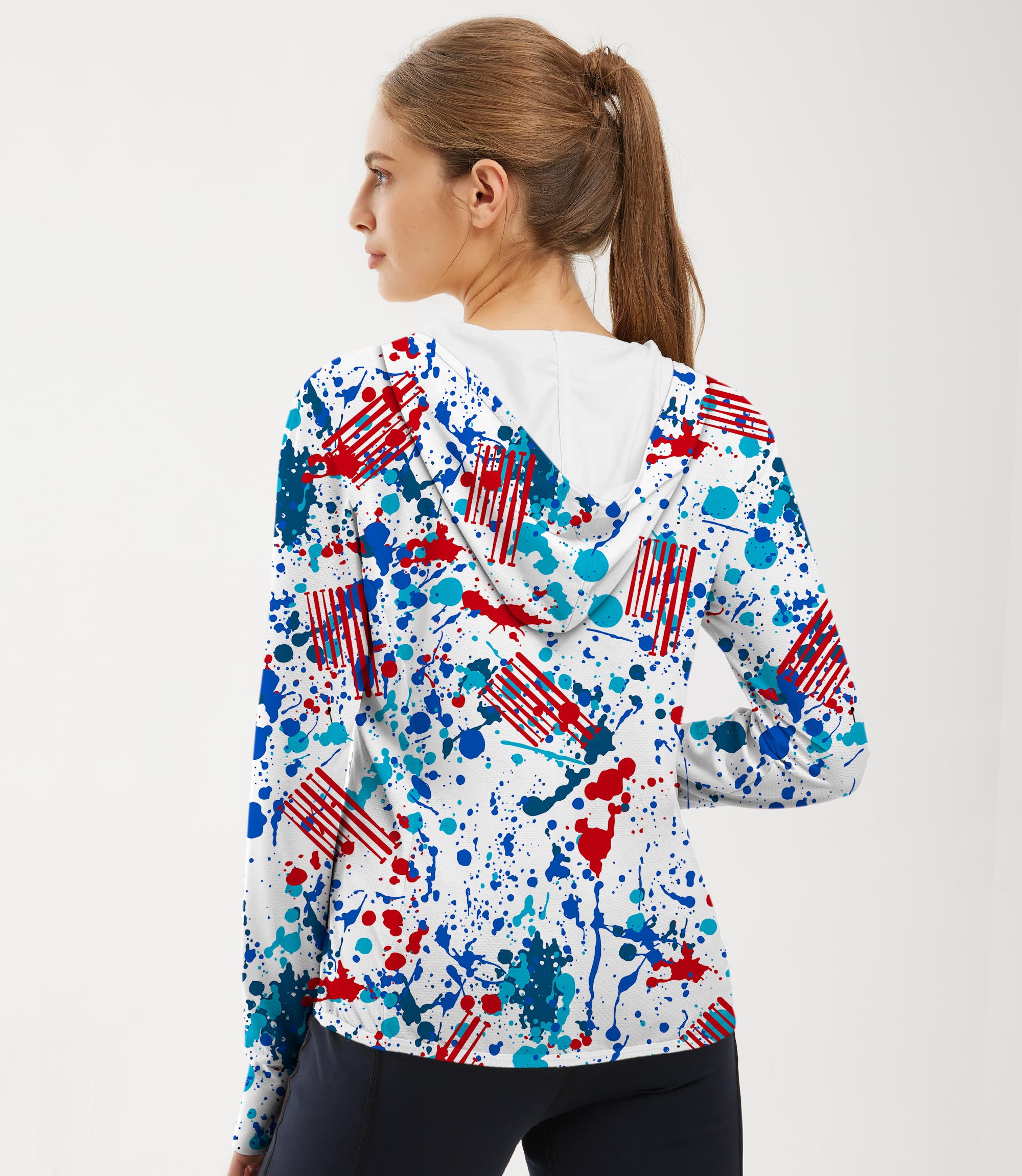Women's Outdoor graffiti Golf Sun Protection Slim Fit zip hoodies