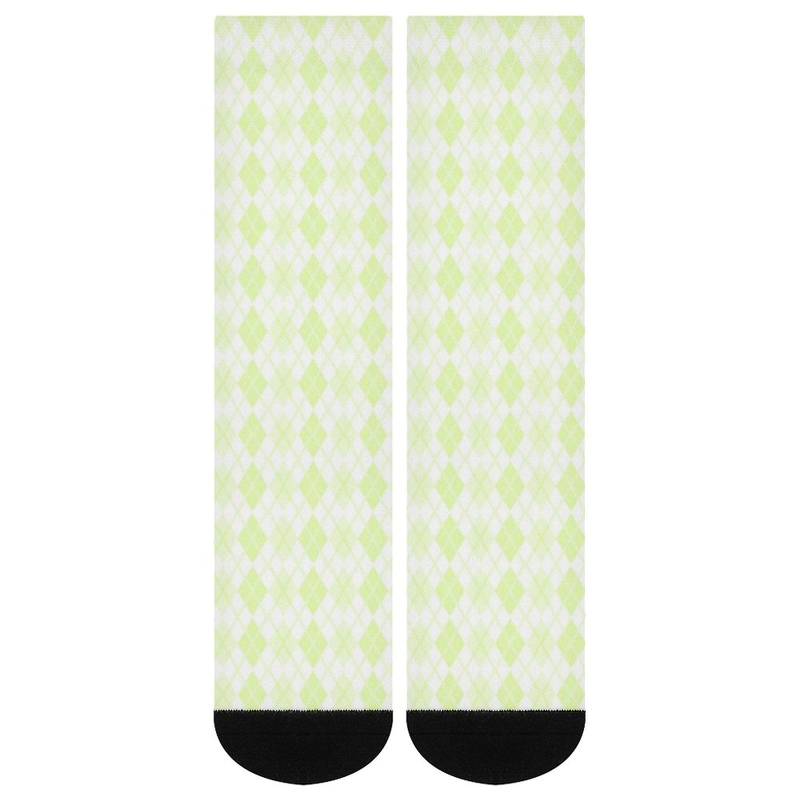 green grid Prined socks Gifts for Men Women