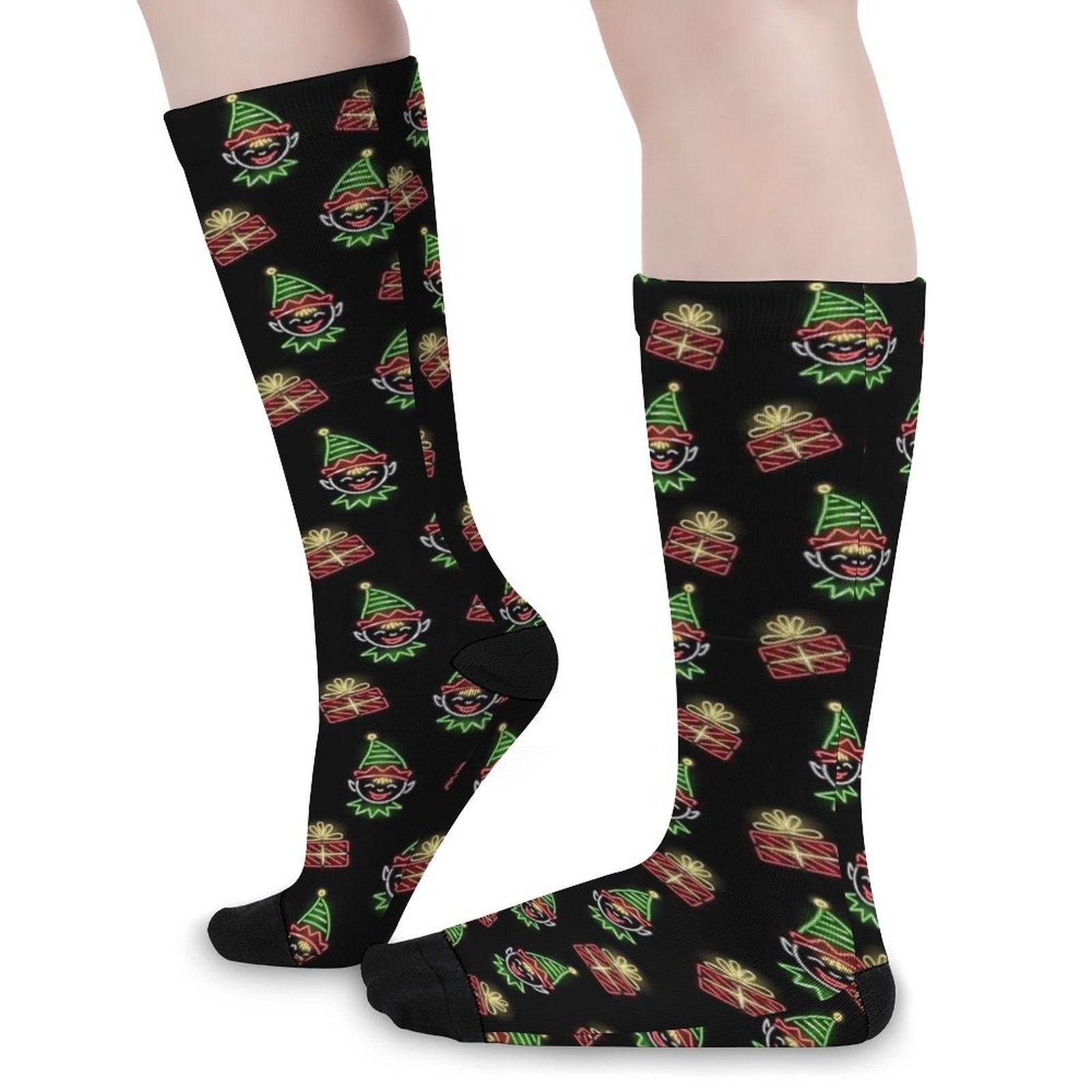 Christmas Neon Elves Prined socks Gifts for Men Women