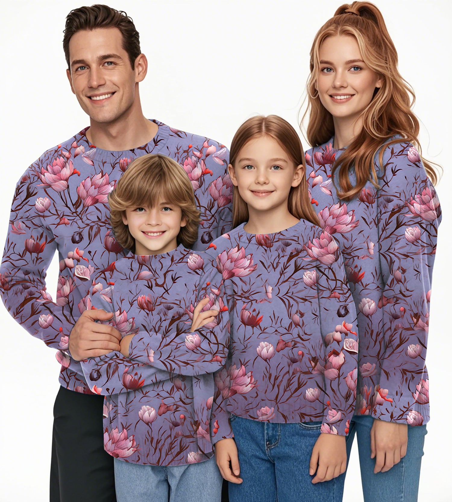 Cherry blossoms Crewneck Pullover Ugly Sweater Men Women boy girl family