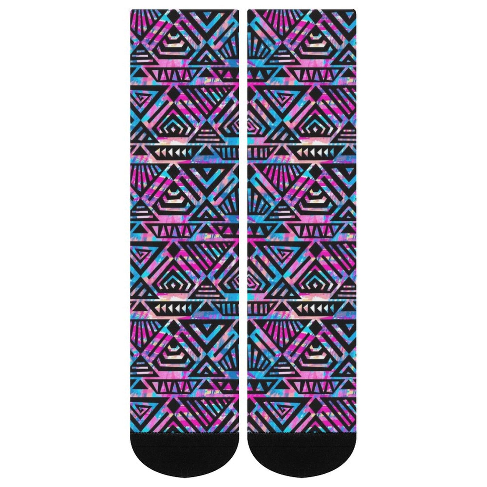 Purple grid Prined socks Gifts for Men Women