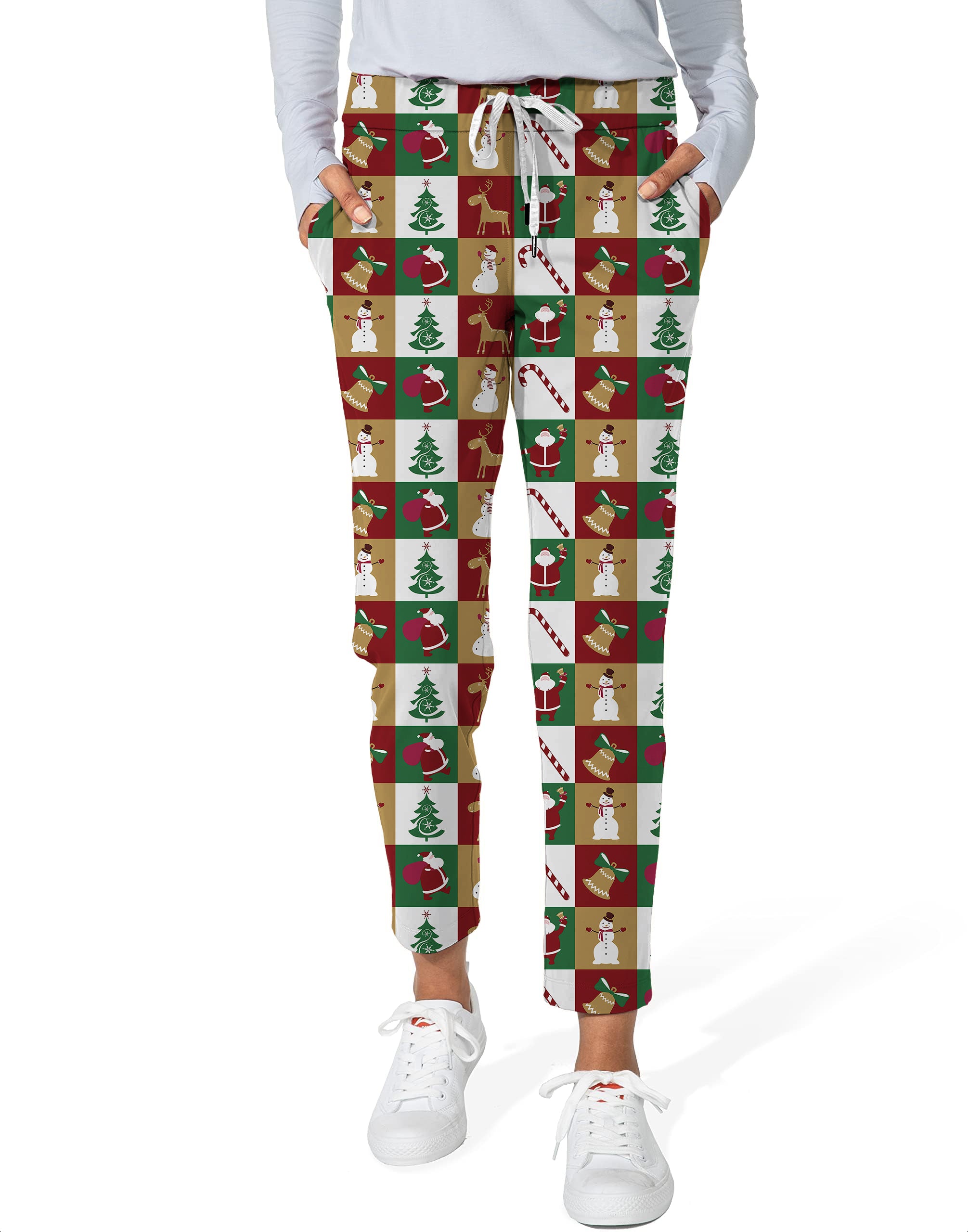 Marry Christmas-Women's 7/8 Stretch Ankle Golf Pants