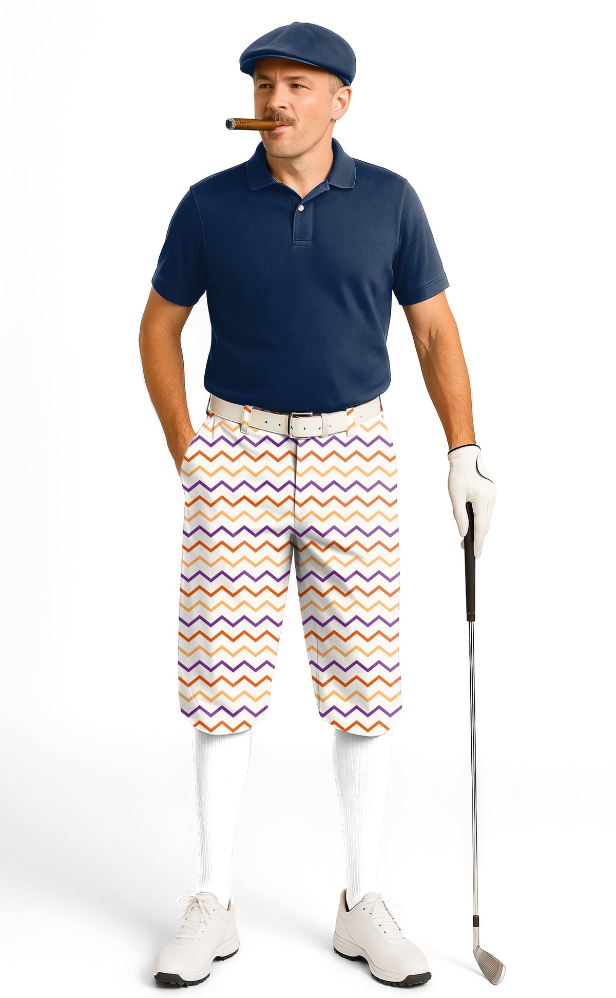 Colorful Halloween Waves Men's Golf Knickers Pants