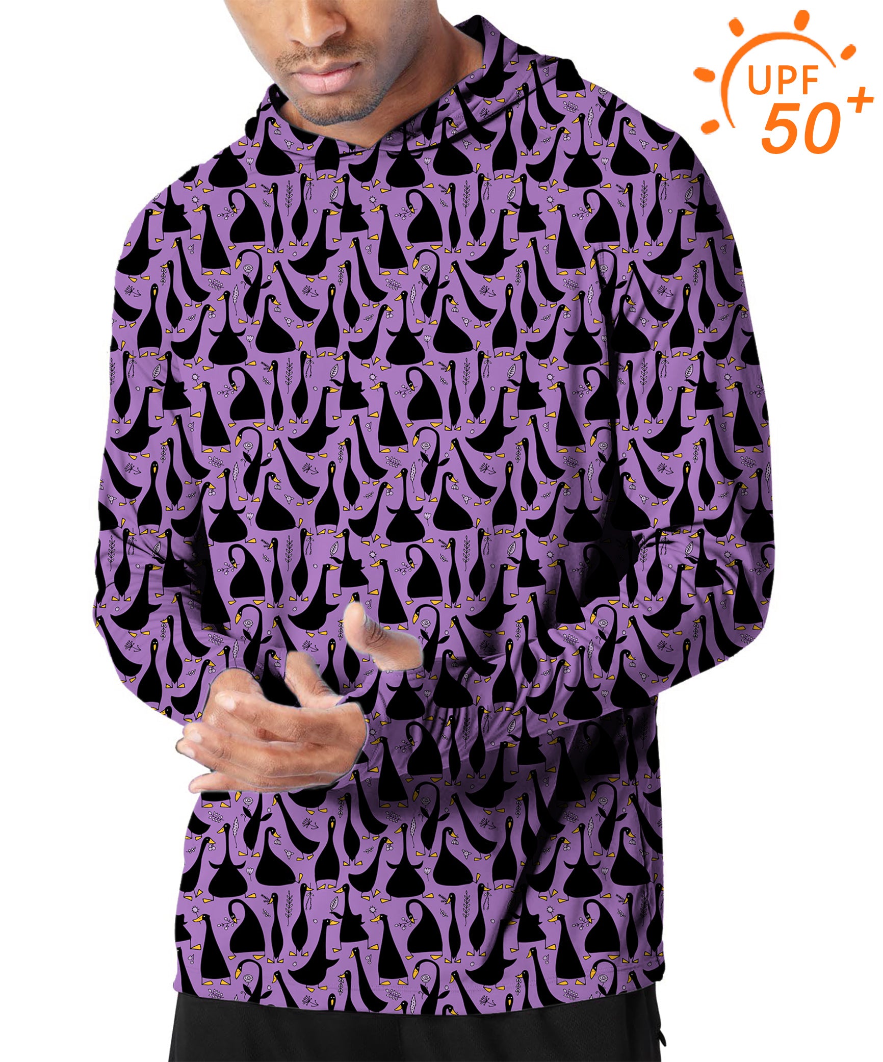 Men's Outdoor Black Goose Purple Golf Sun Protection Loose Fit hoodies