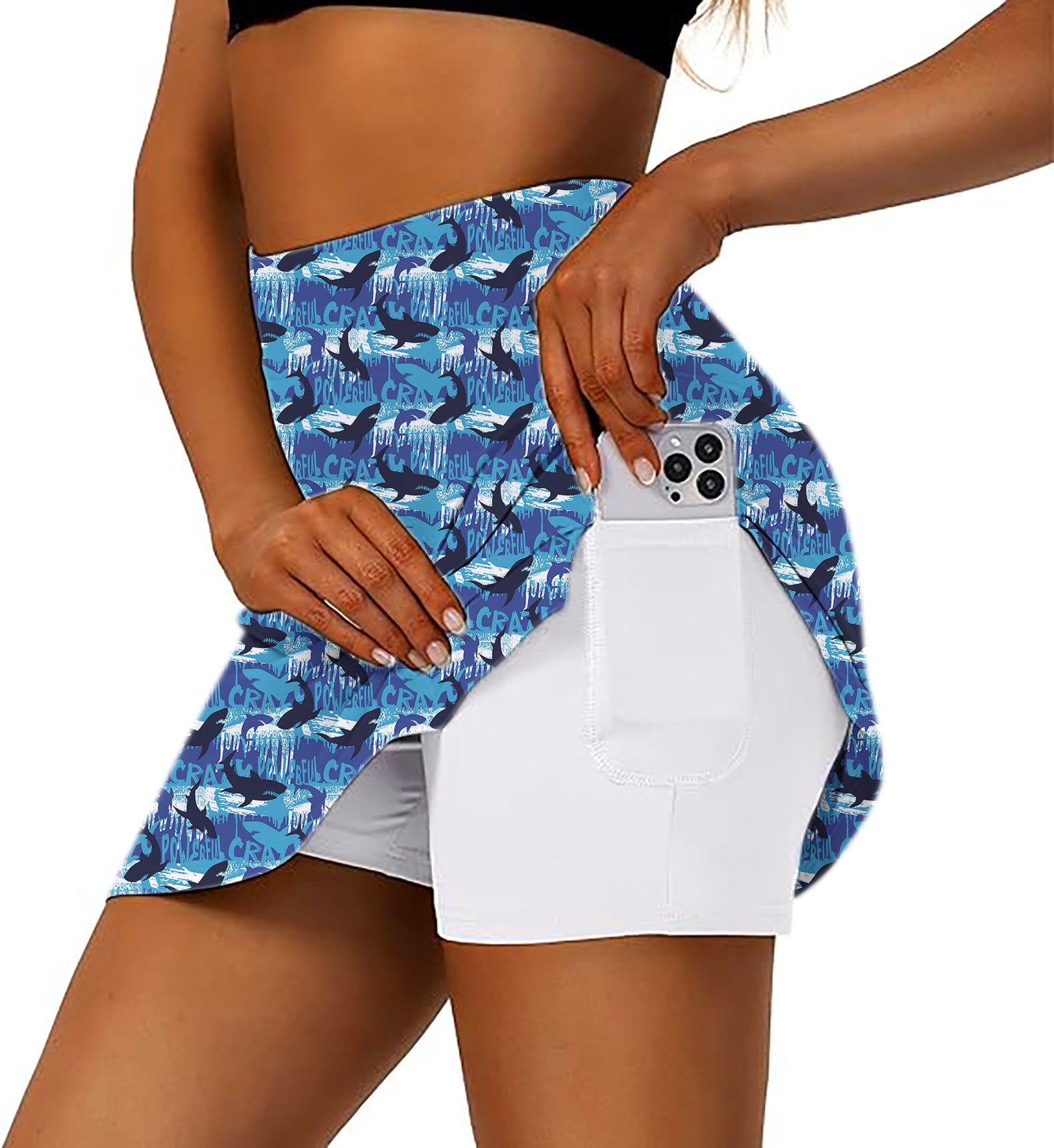 blue shark Women's Athletic Golf Skorts Flared Skirts