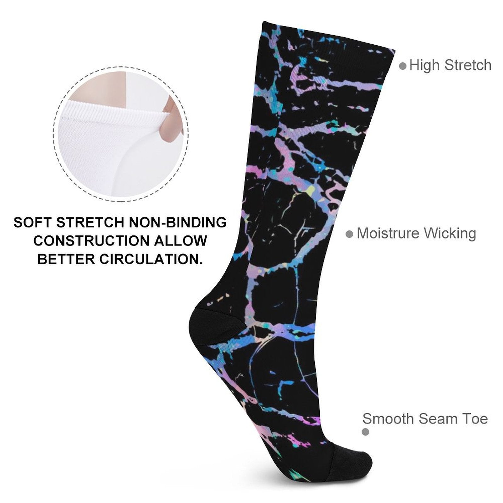 Rainbow Lightning Prined socks Gifts for Men Women