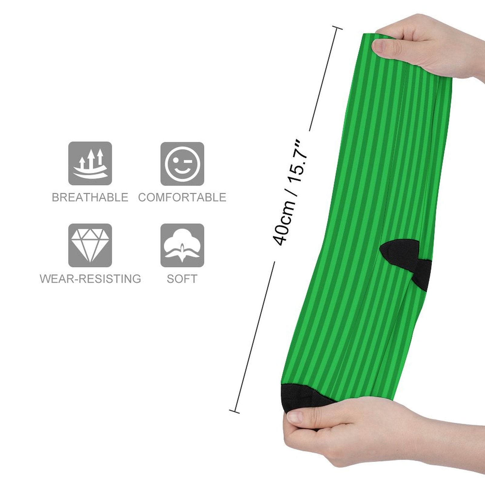 green Vertical stripes Prined socks Gifts for Men Women