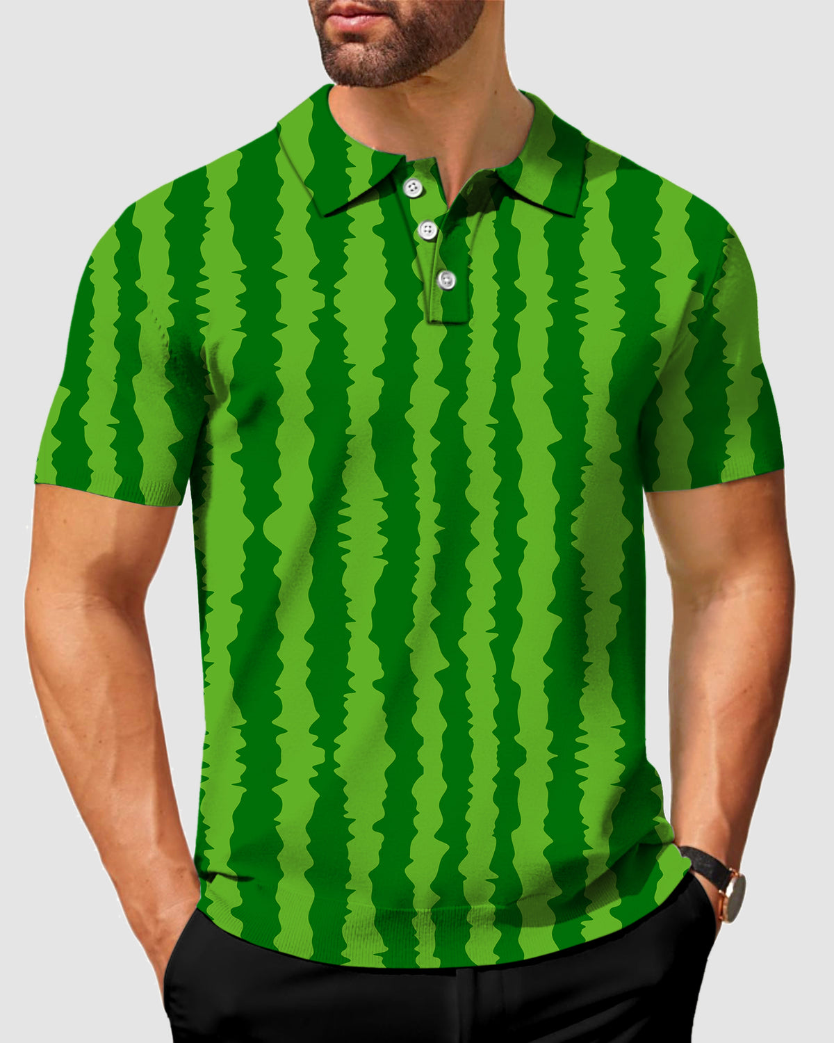 Men's watermelon stripes Polo