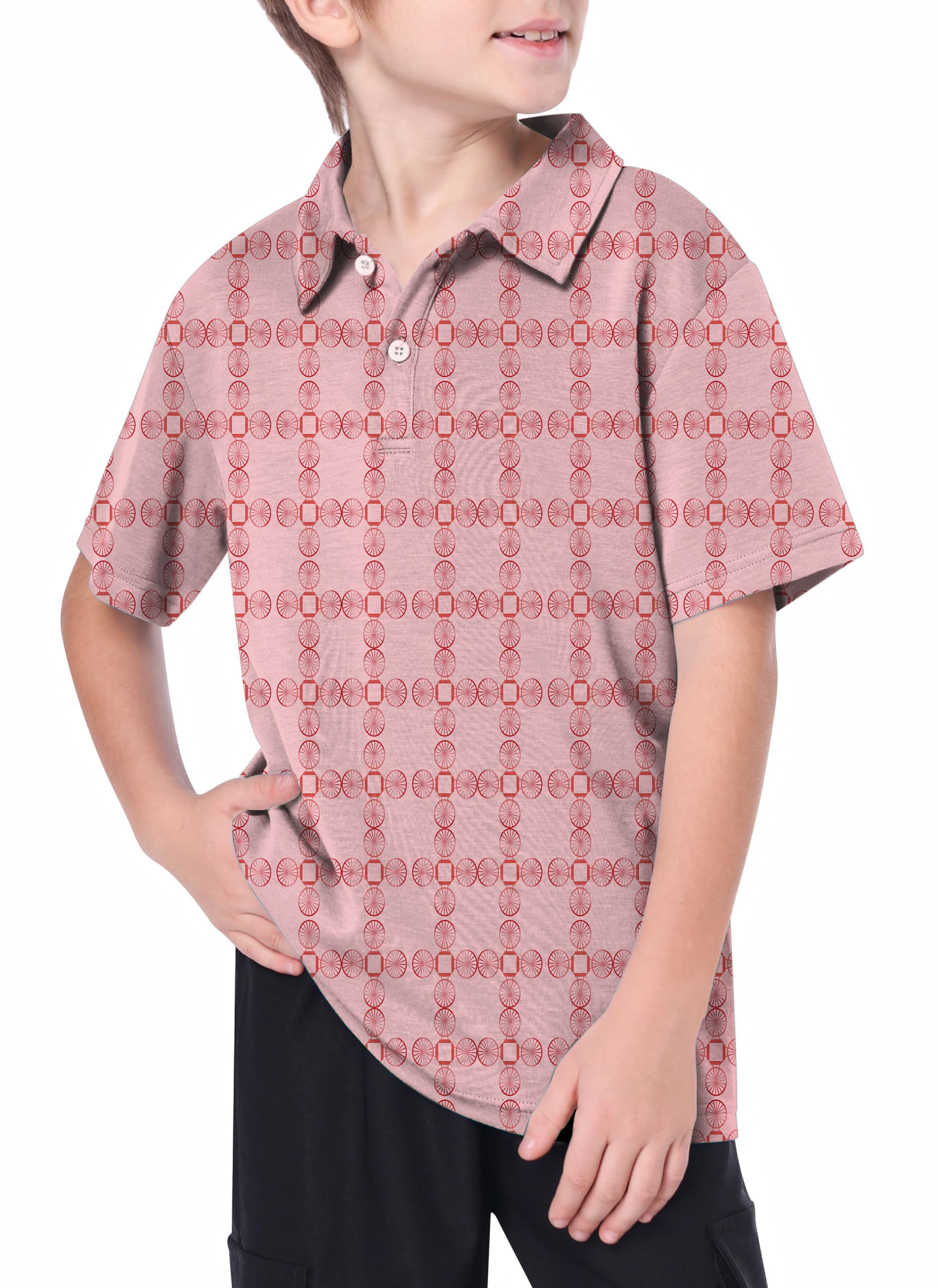 Youth limited edition Pink geometry Golf Polo