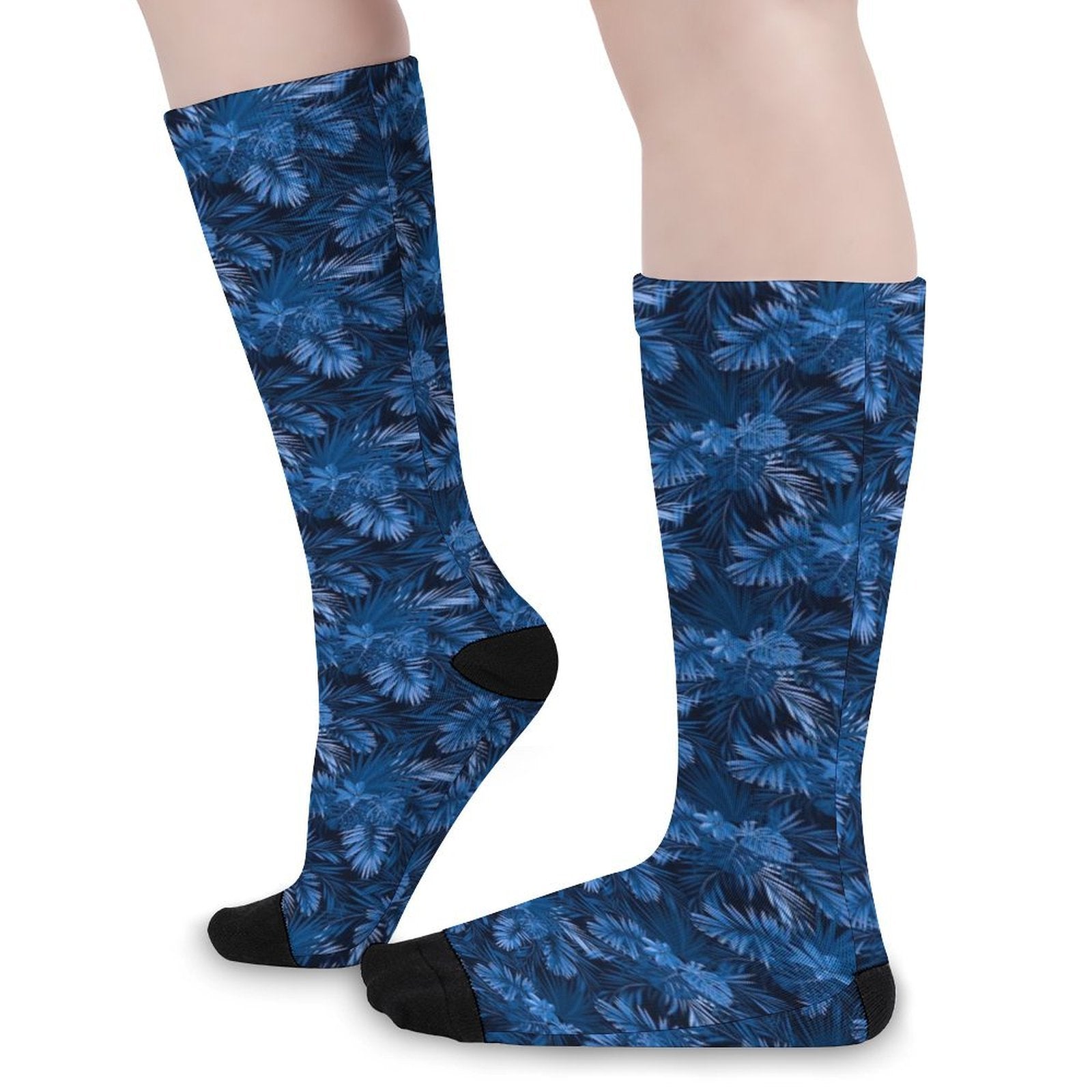 Blue Leaf Prined socks Gifts for Men Women